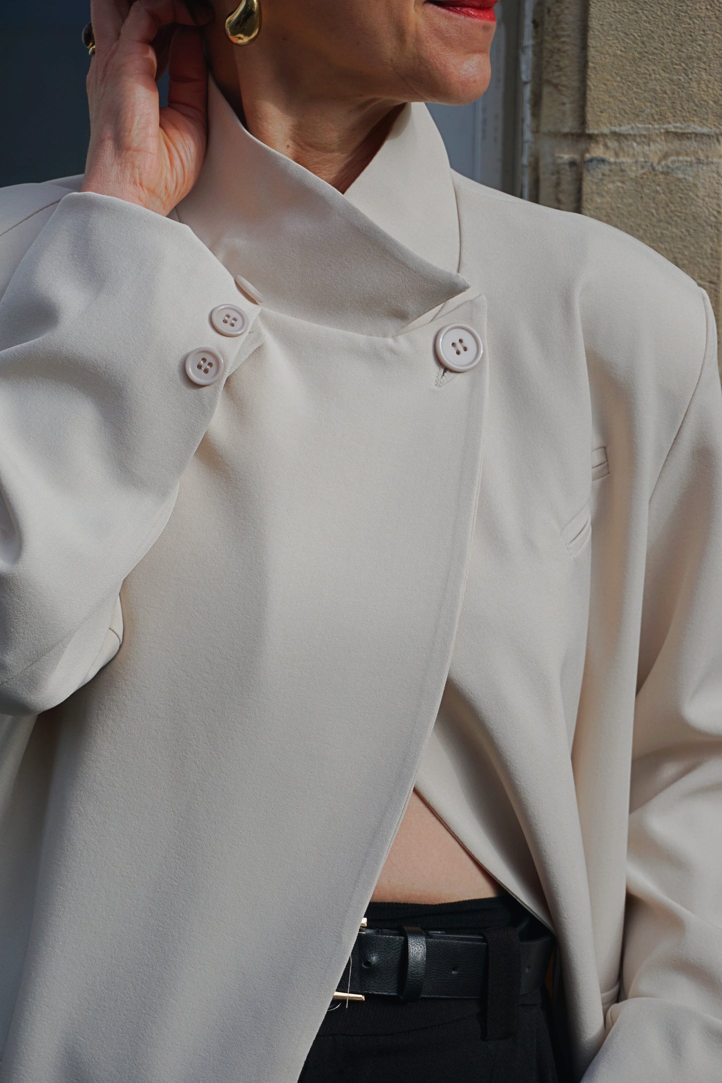 Blazer asymétrique crème