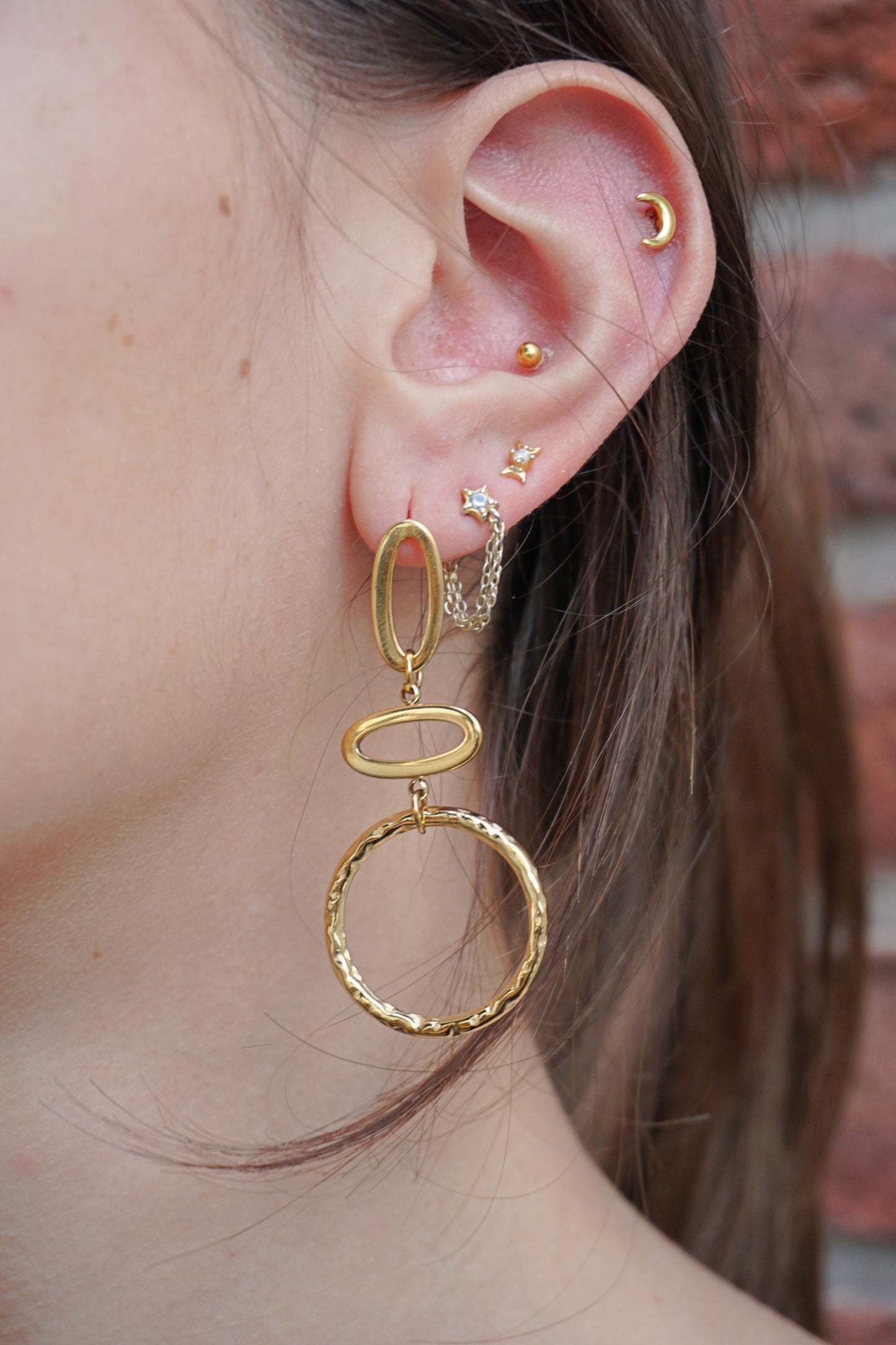 Boucles d'oreilles dorées ronds