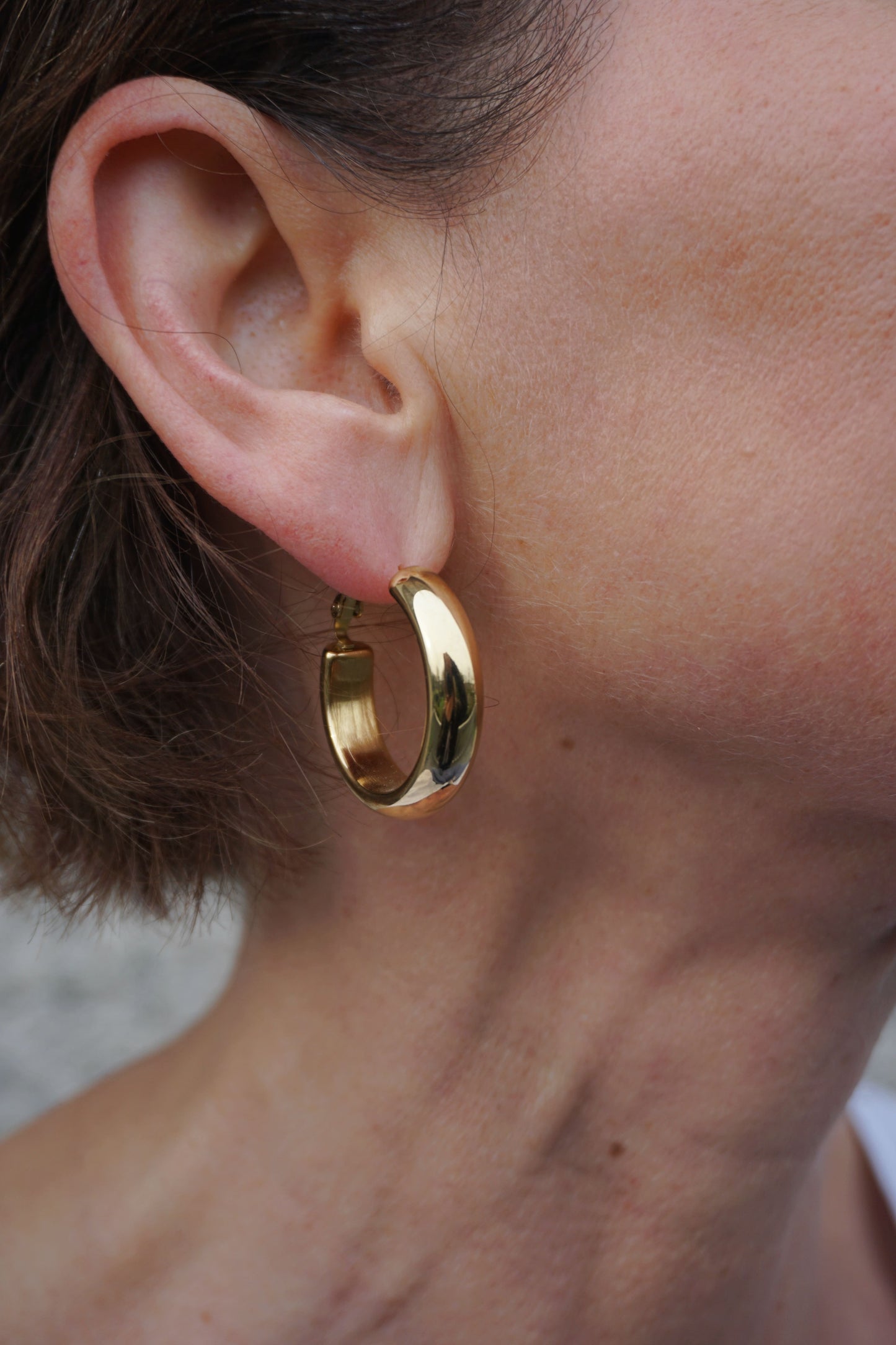 Boucles d'oreilles grosses créoles dorées