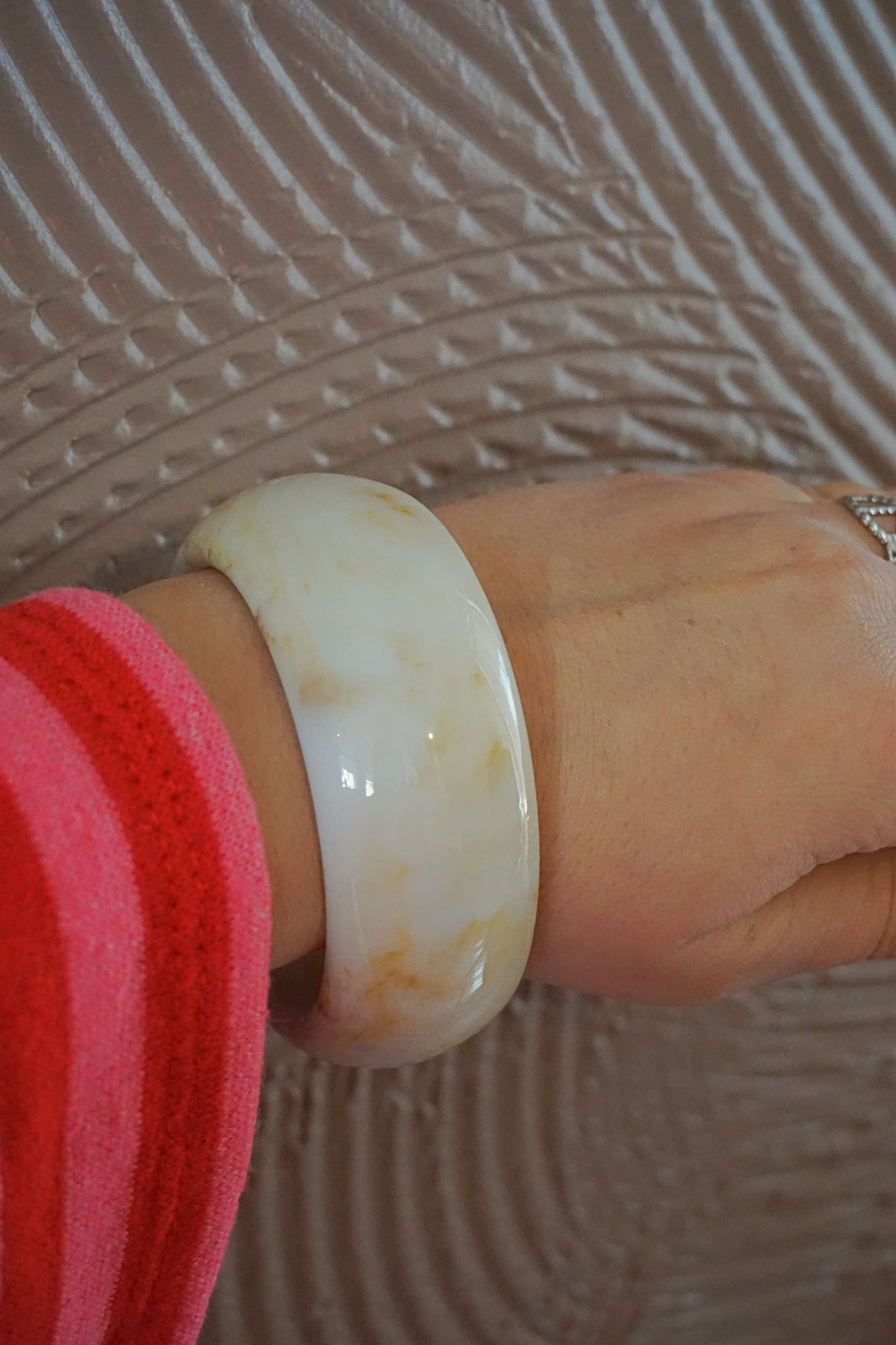 Bracelet large résine blanc