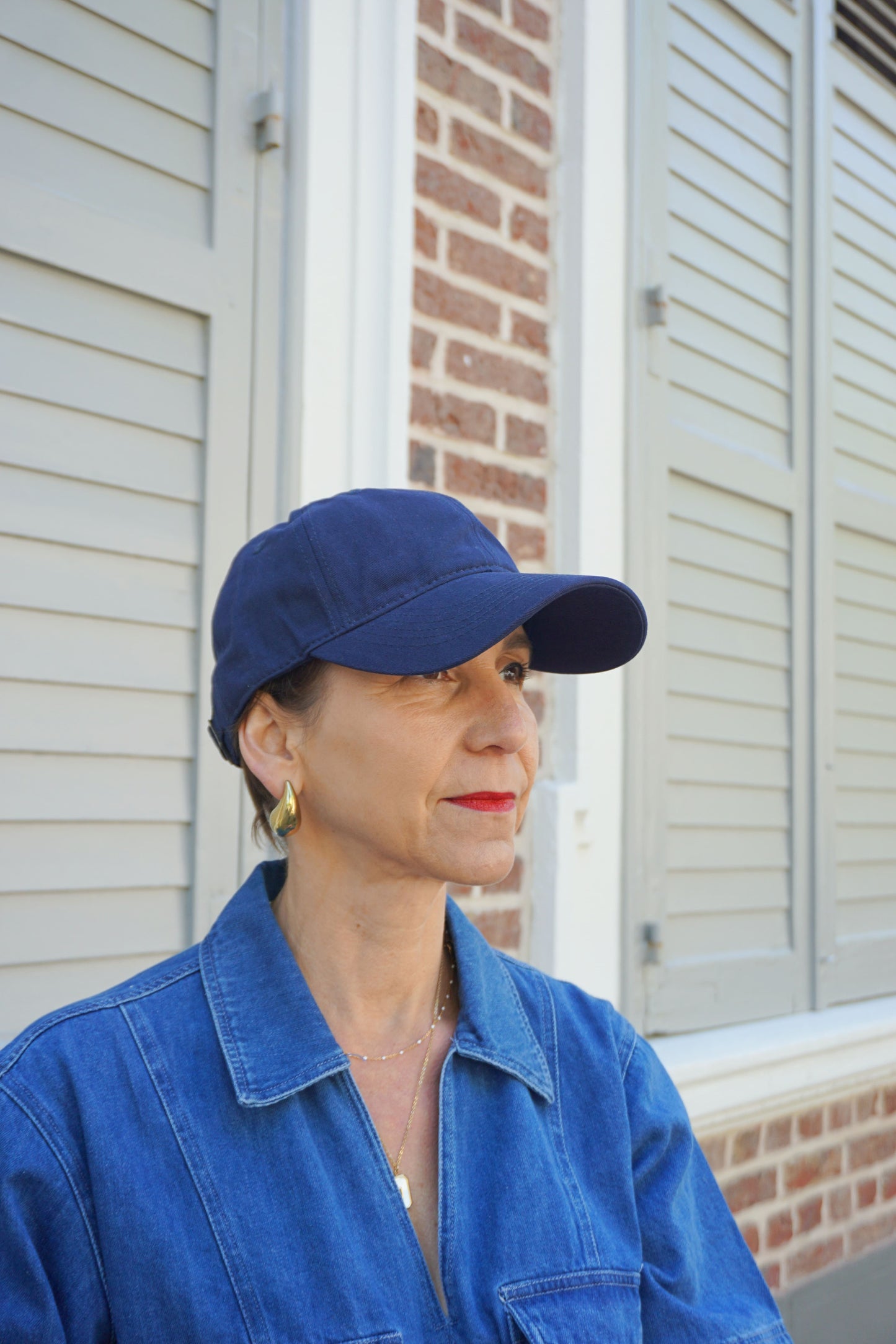 Casquette en coton bleue marine