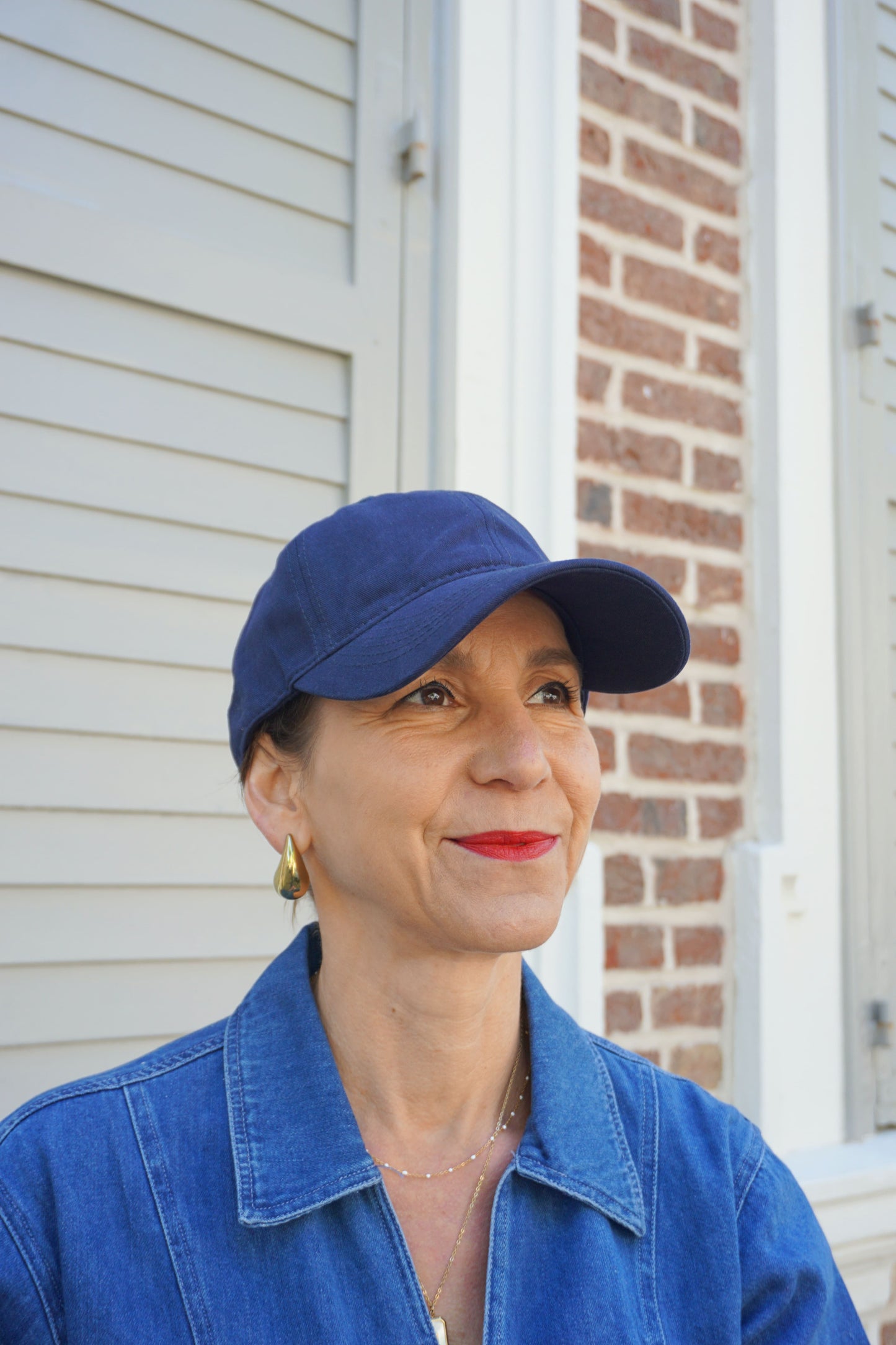 Casquette en coton bleue marine