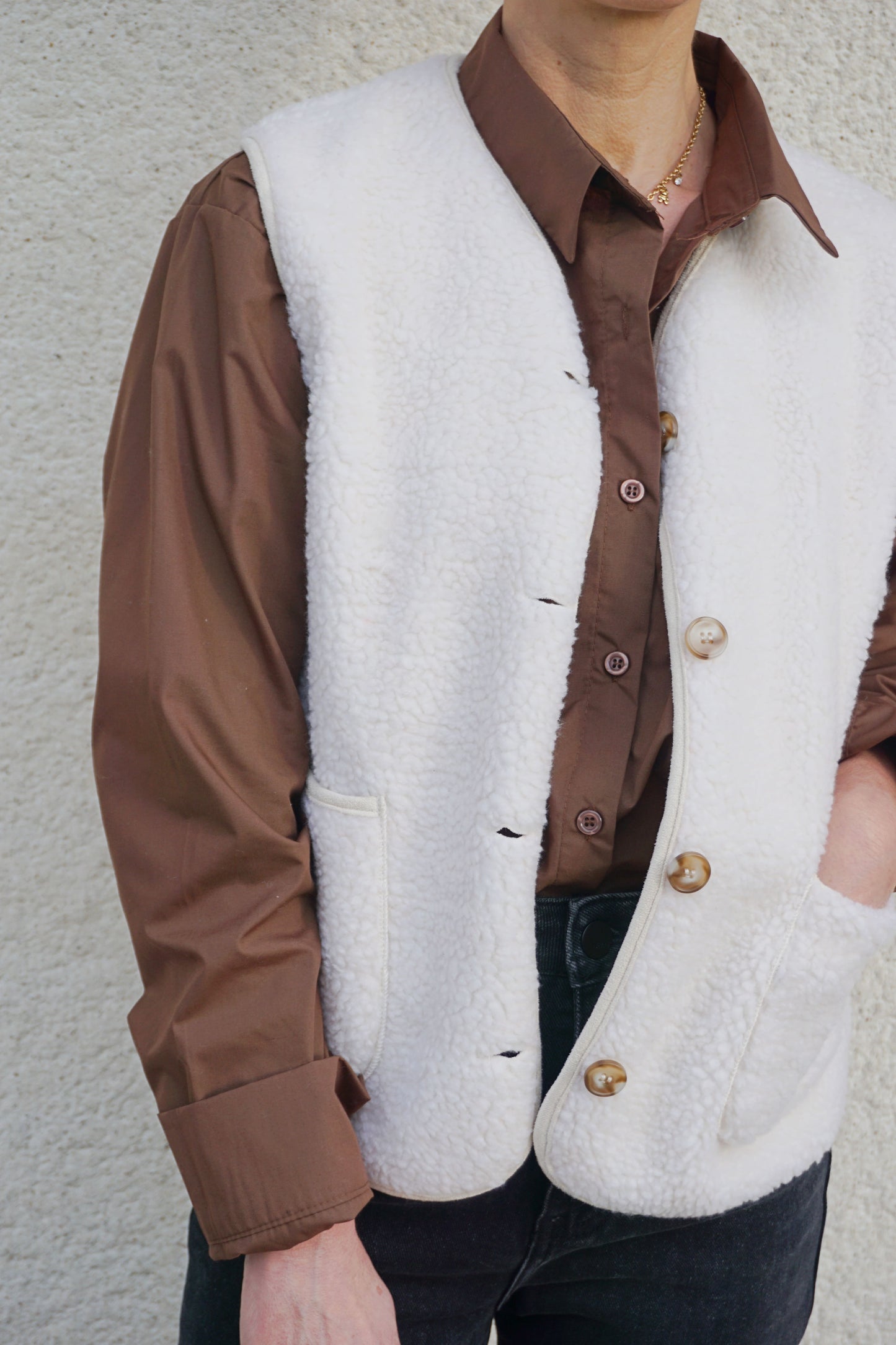 Chemise marron chocolat coton