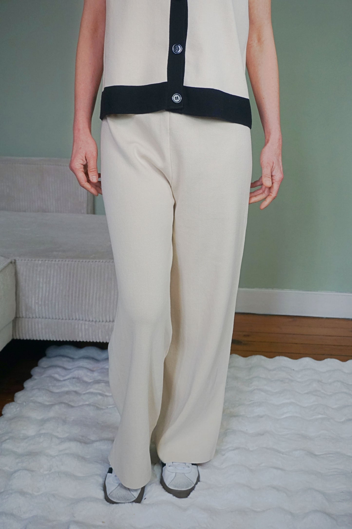 Ensemble maille crème et noir