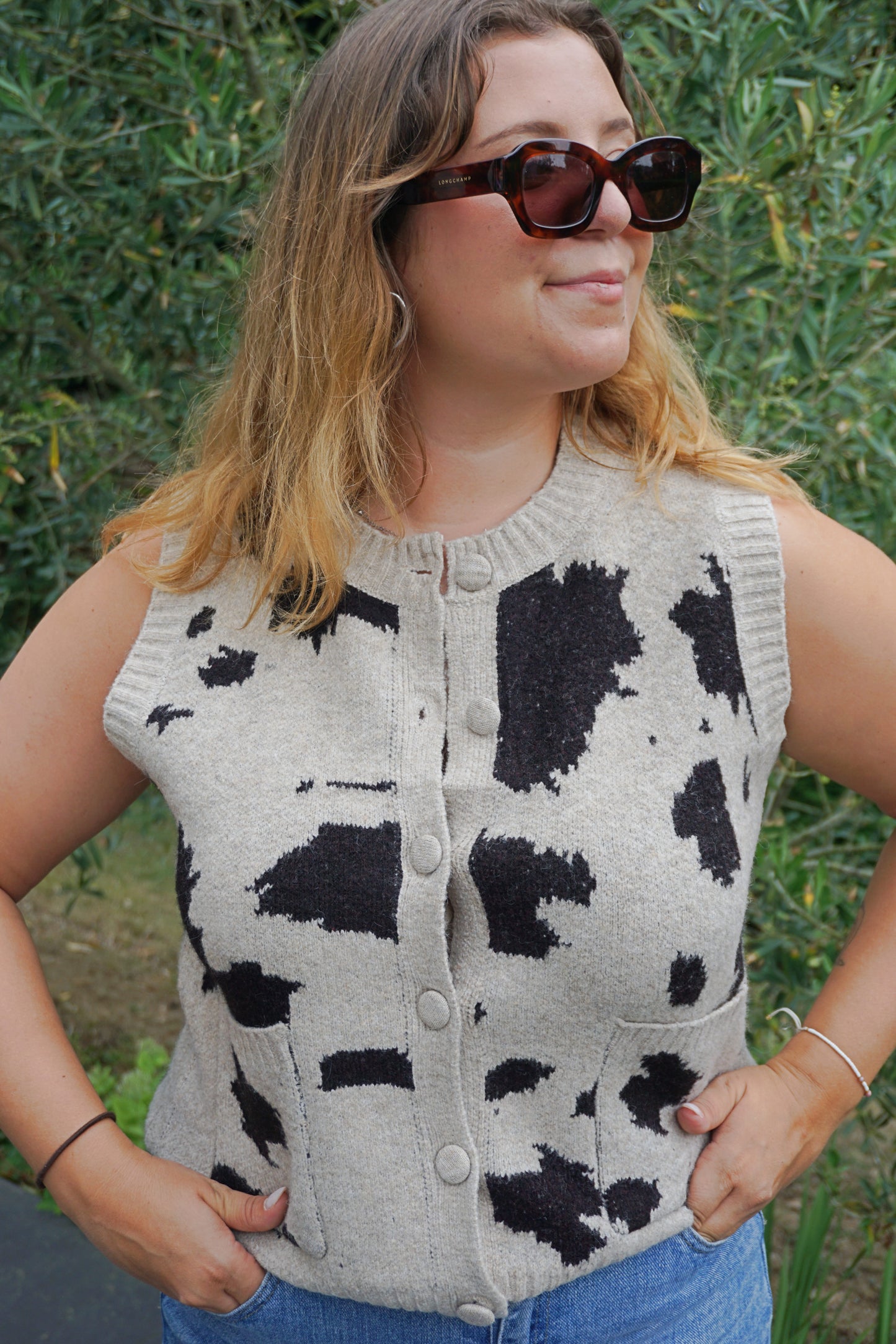 Gilet sans manches motif vache