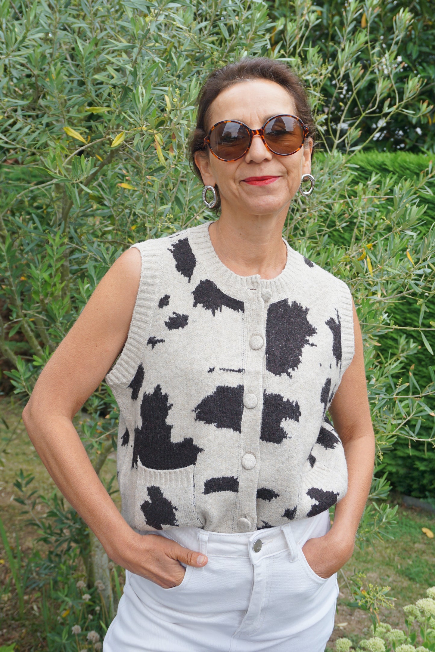 Gilet sans manches motif vache
