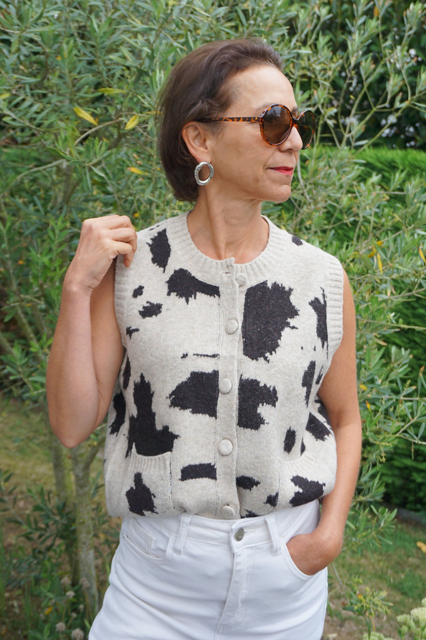 Gilet sans manches motif vache