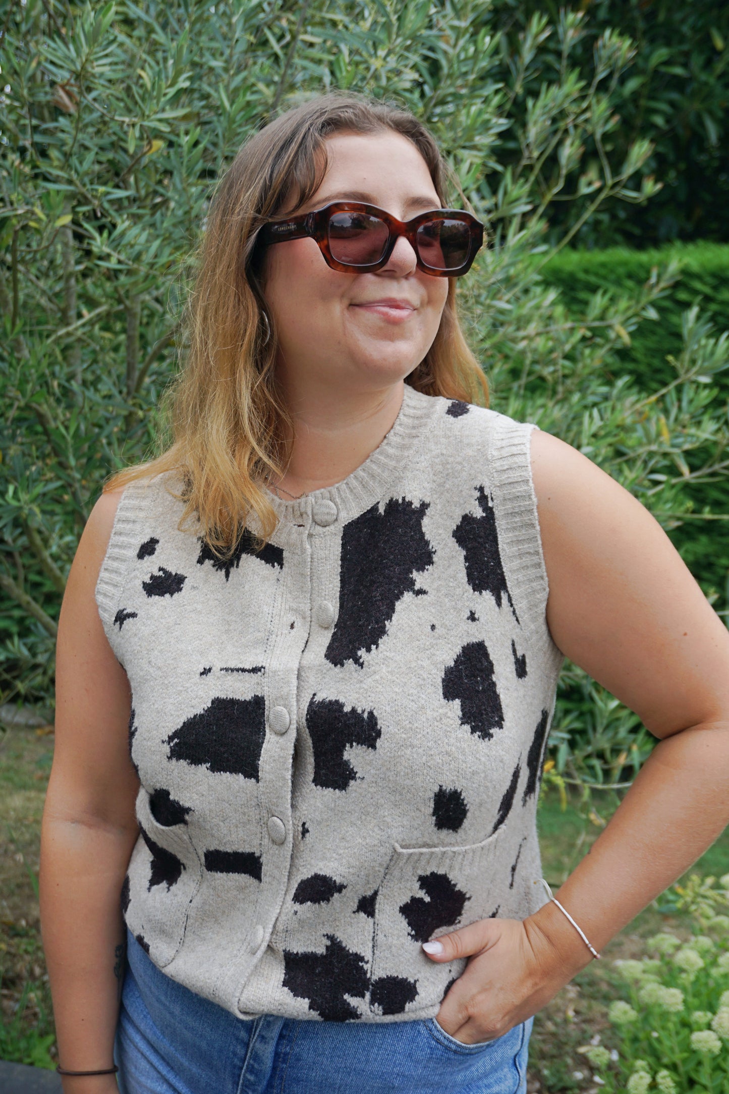 Gilet sans manches motif vache