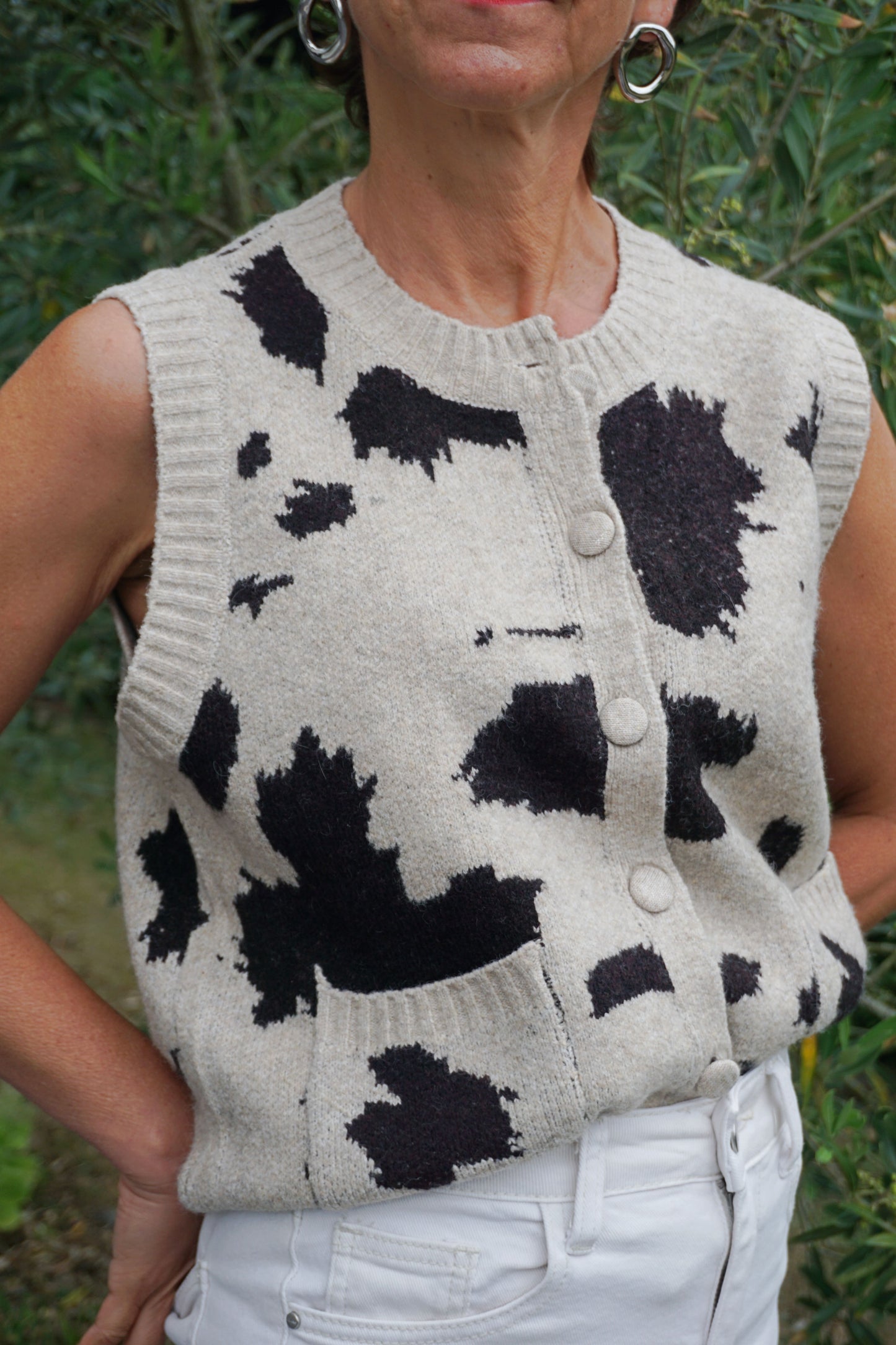 Gilet sans manches motif vache
