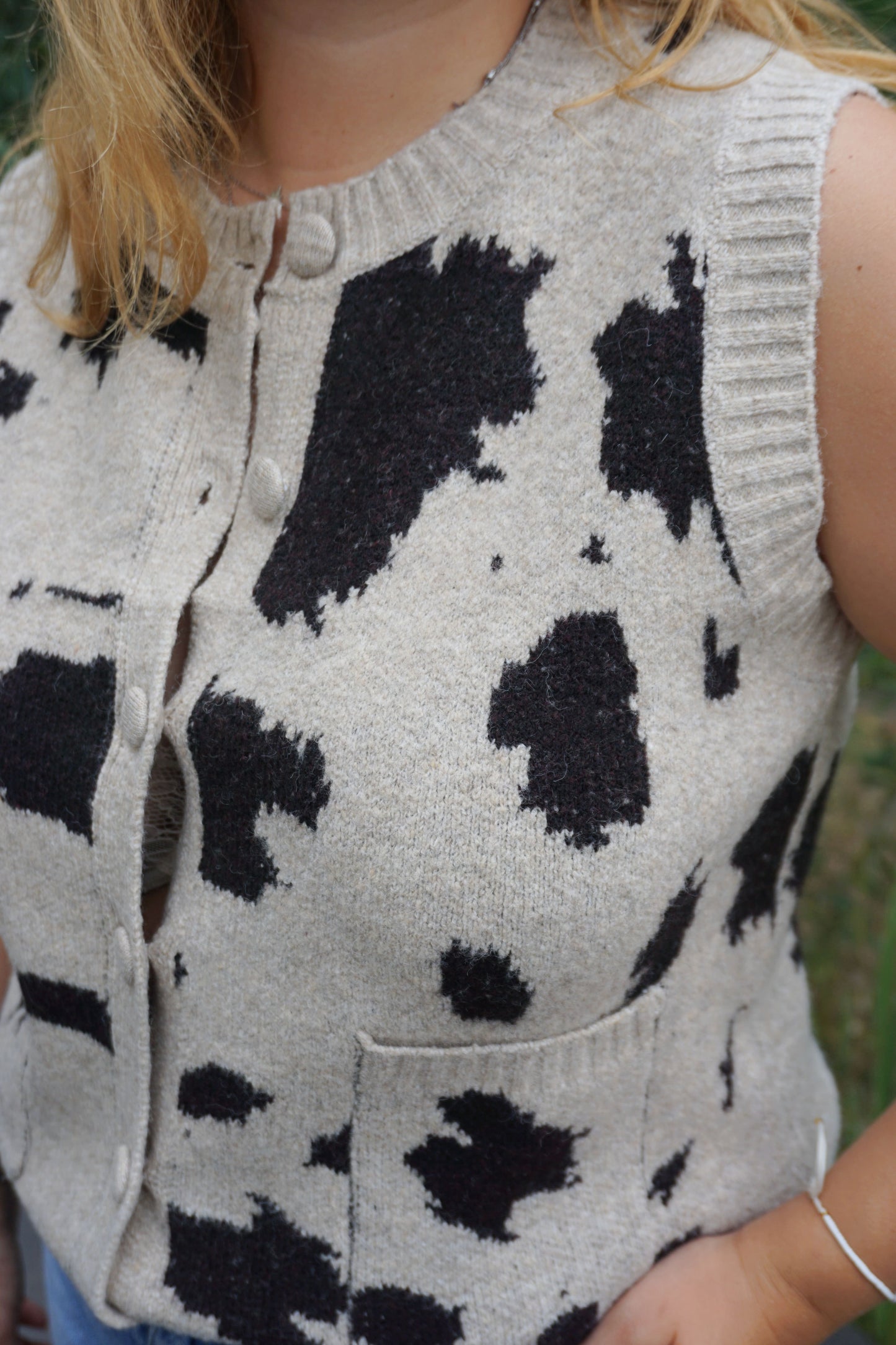 Gilet sans manches motif vache