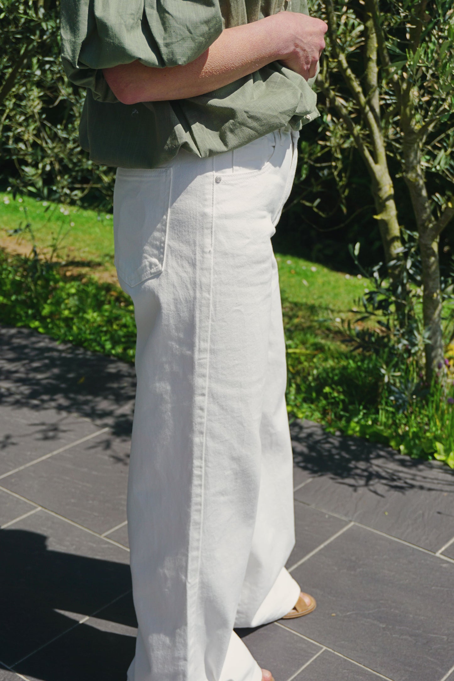 Jean blanc wide leg