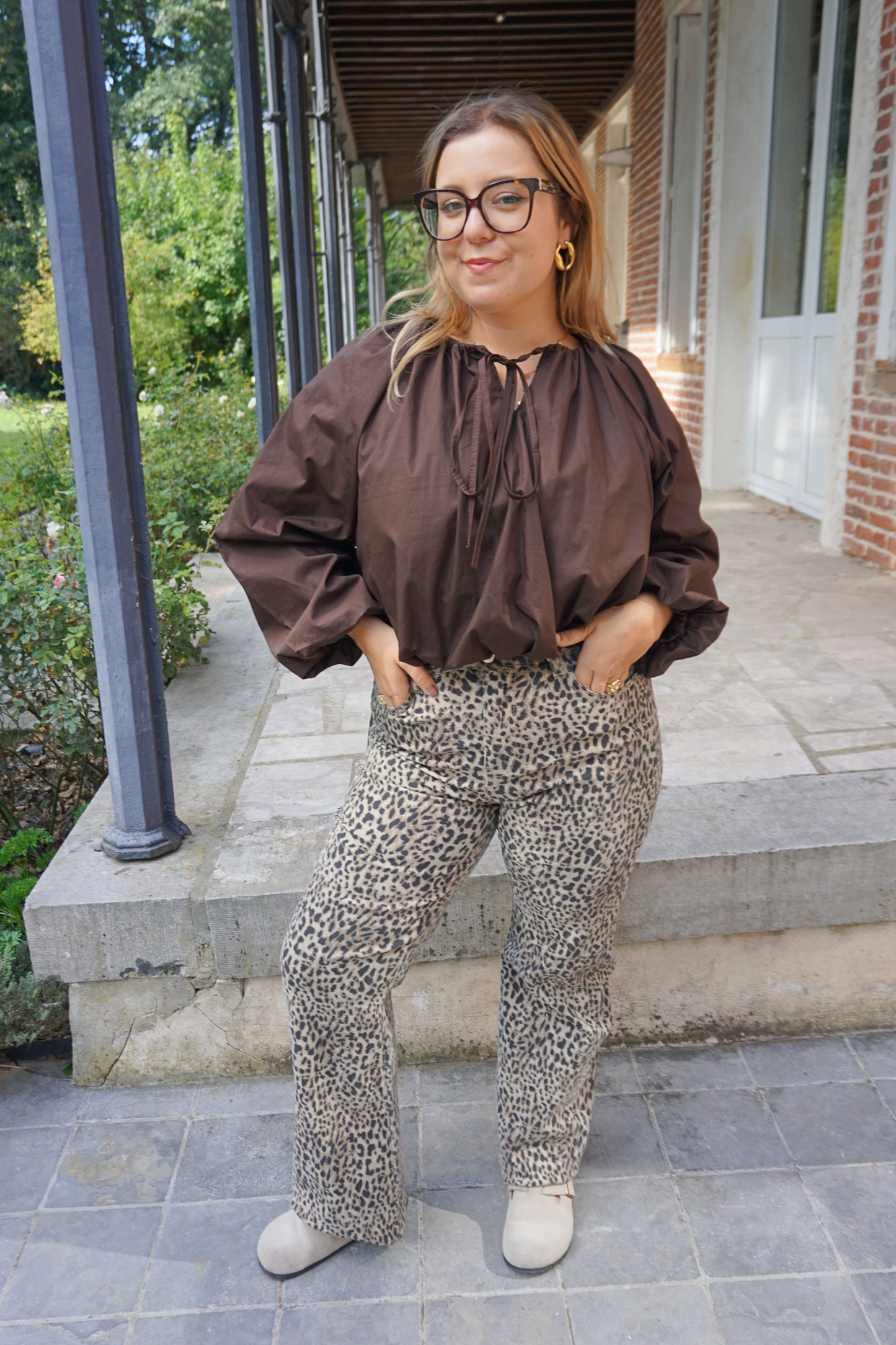 Jean léopard wide leg