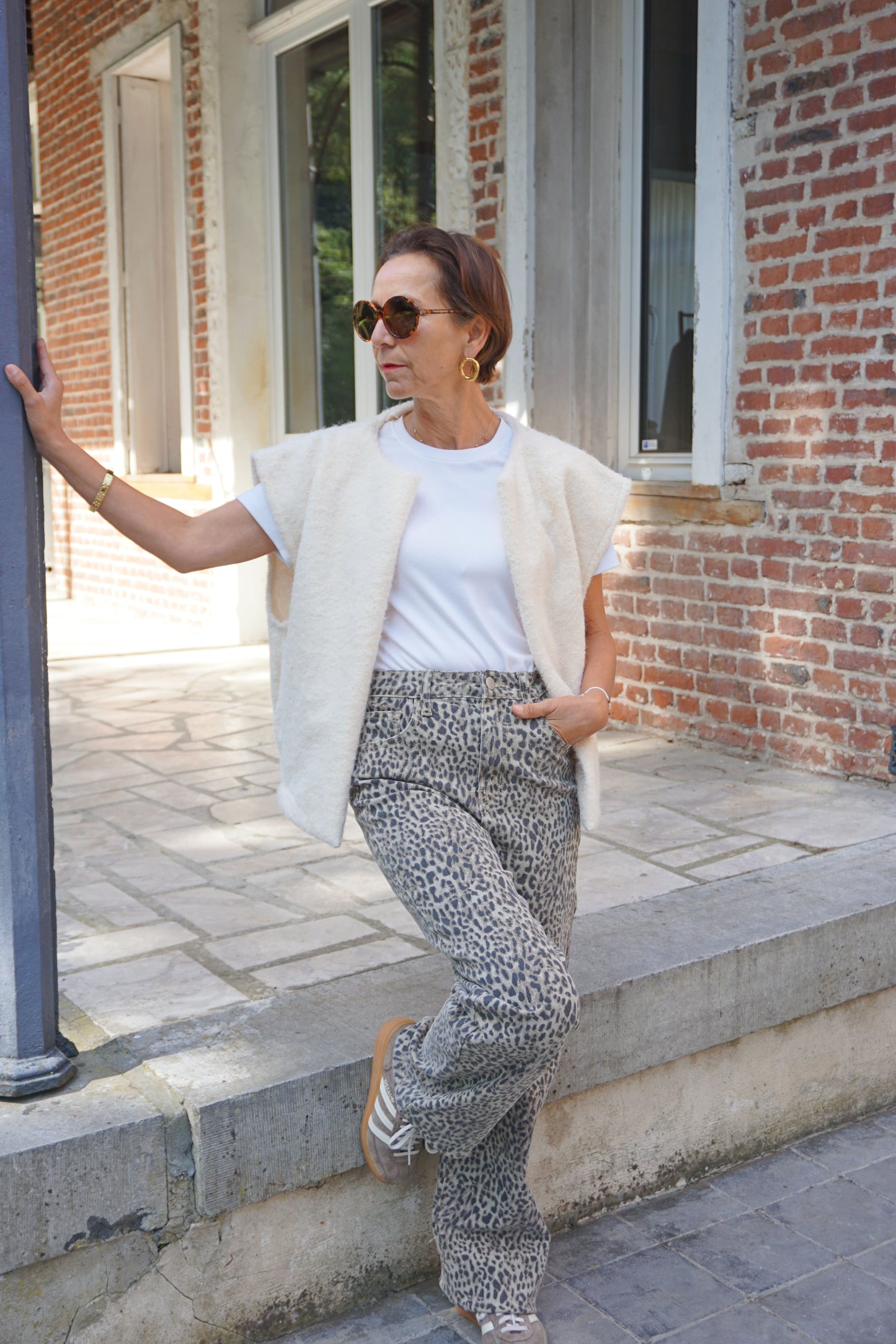 Jean léopard wide leg