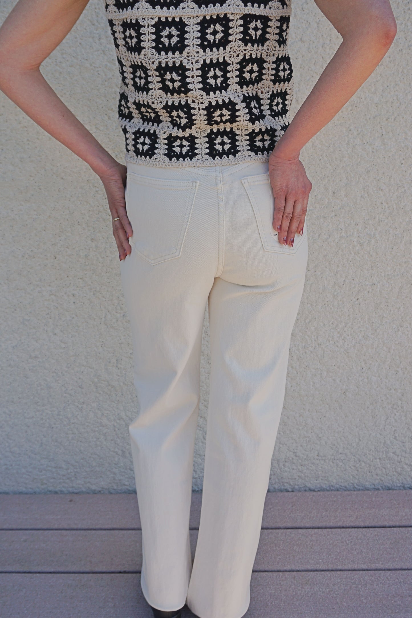 Jean wide leg crème