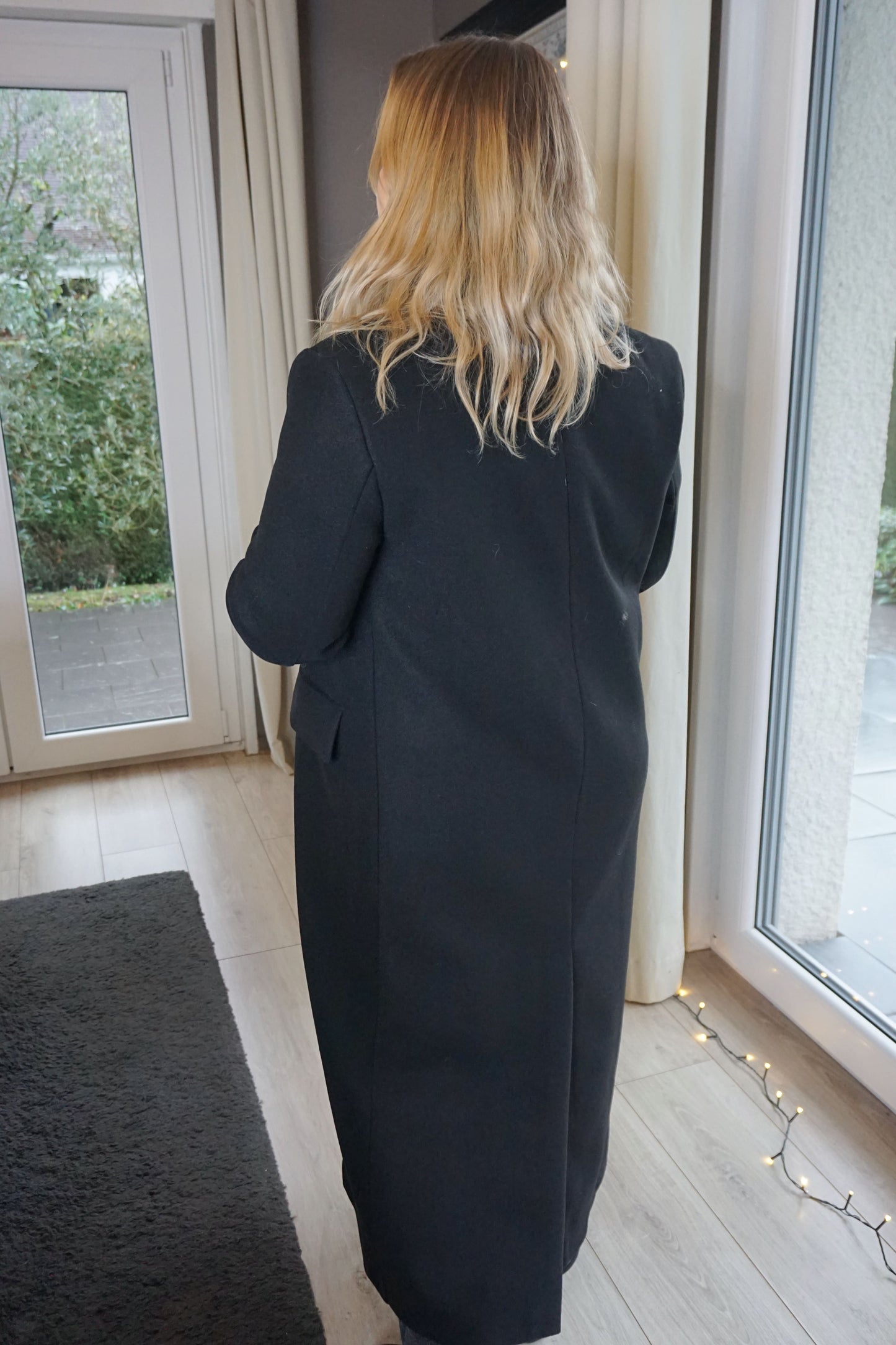 Manteau long droit noir