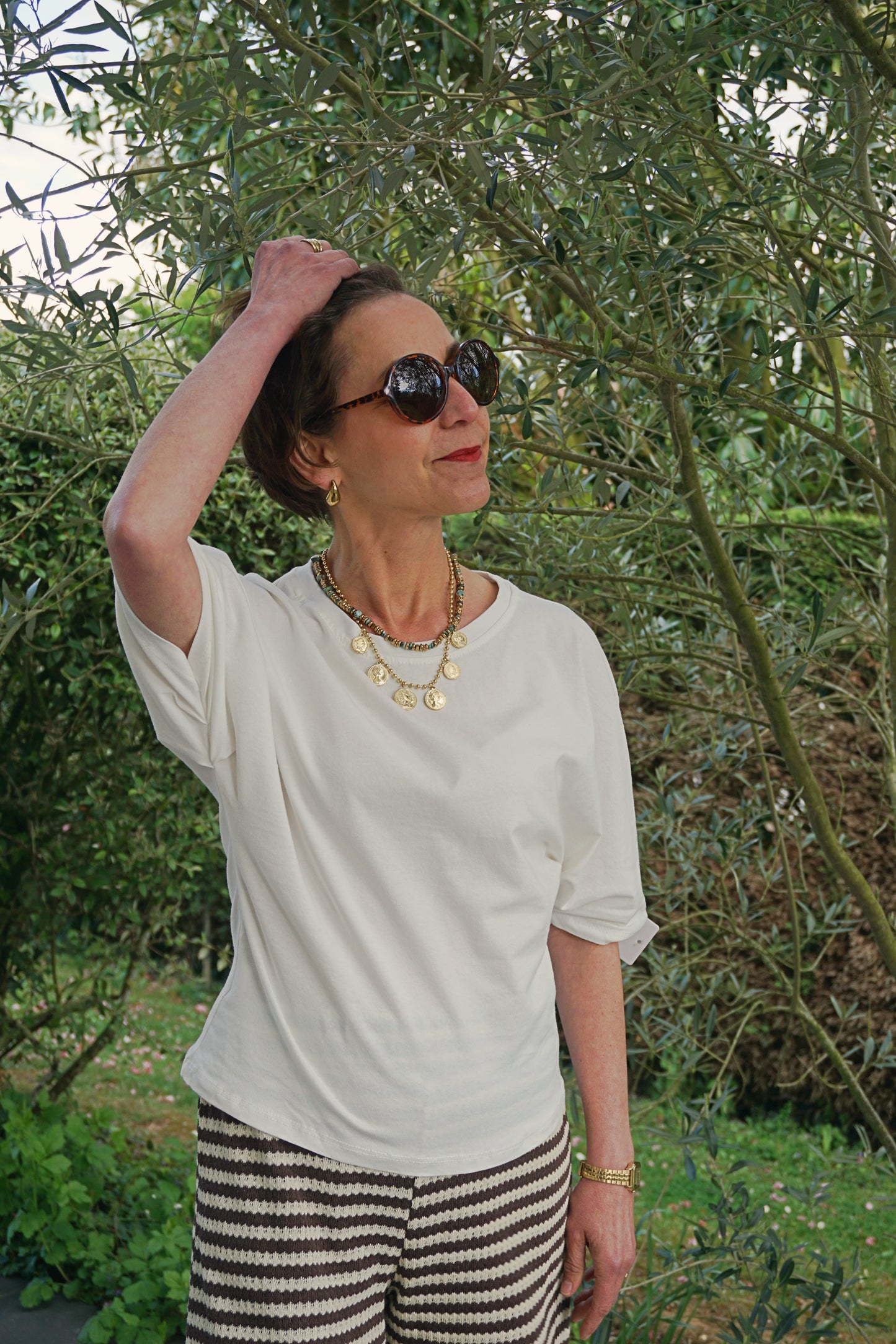 Tee-shirt blanc cintré