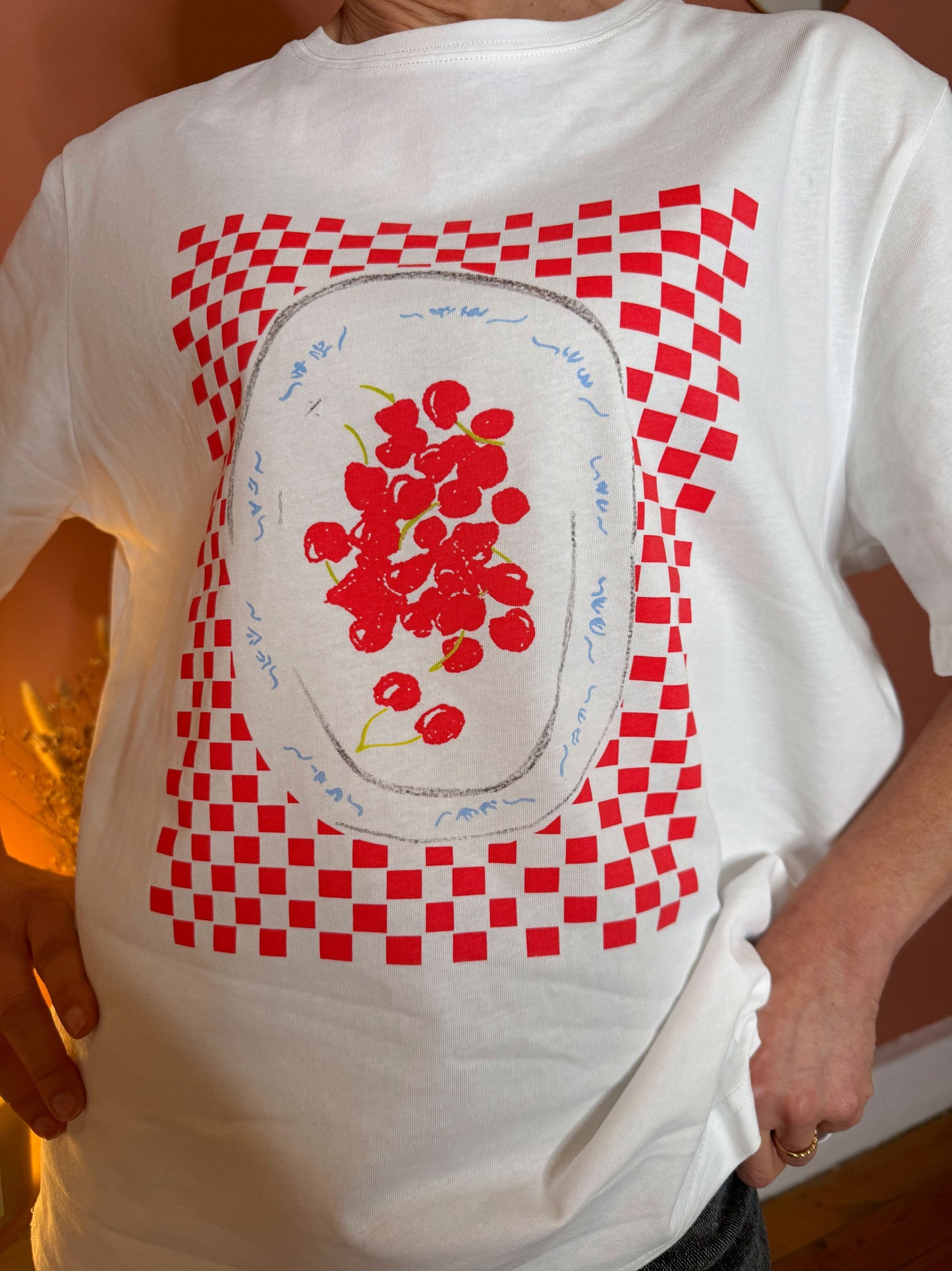 Tee-shirt coton imprimé cerises