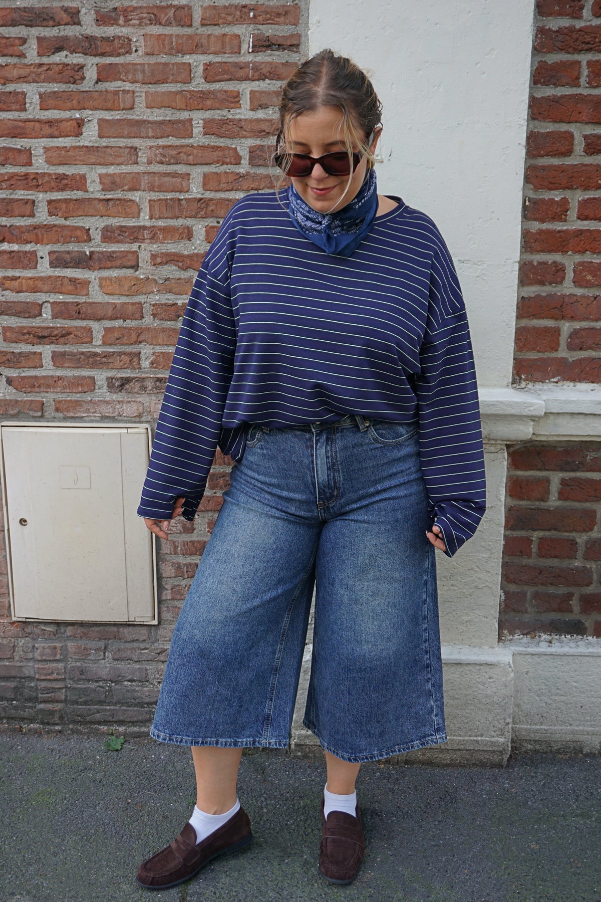 Top rayé bleu marine