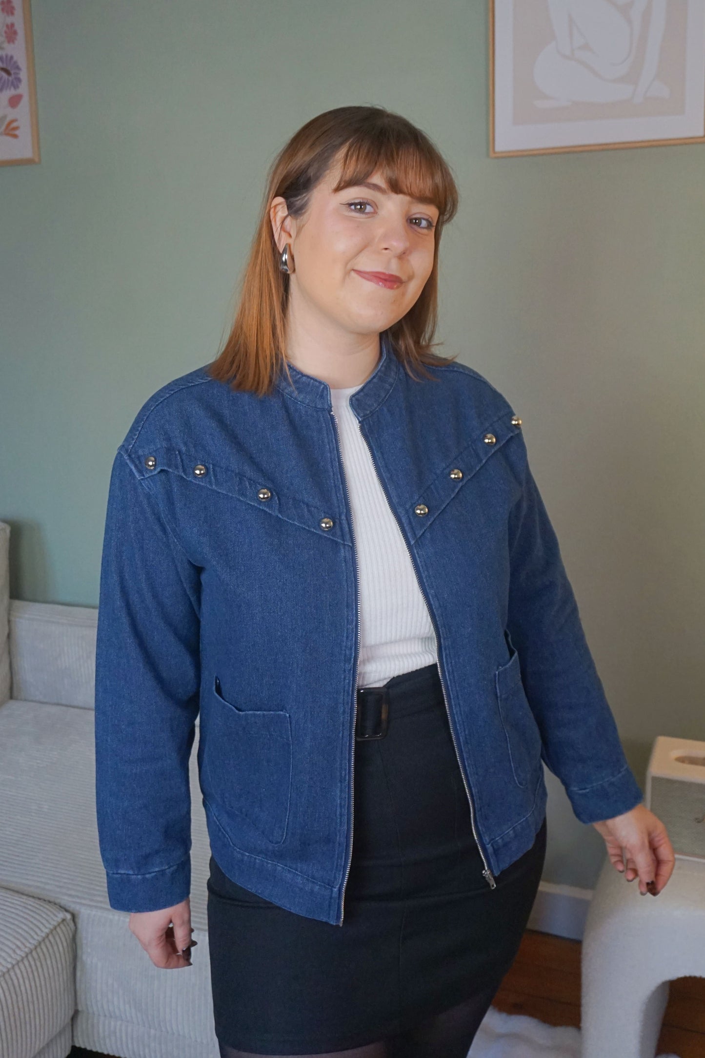 Veste en jean clous