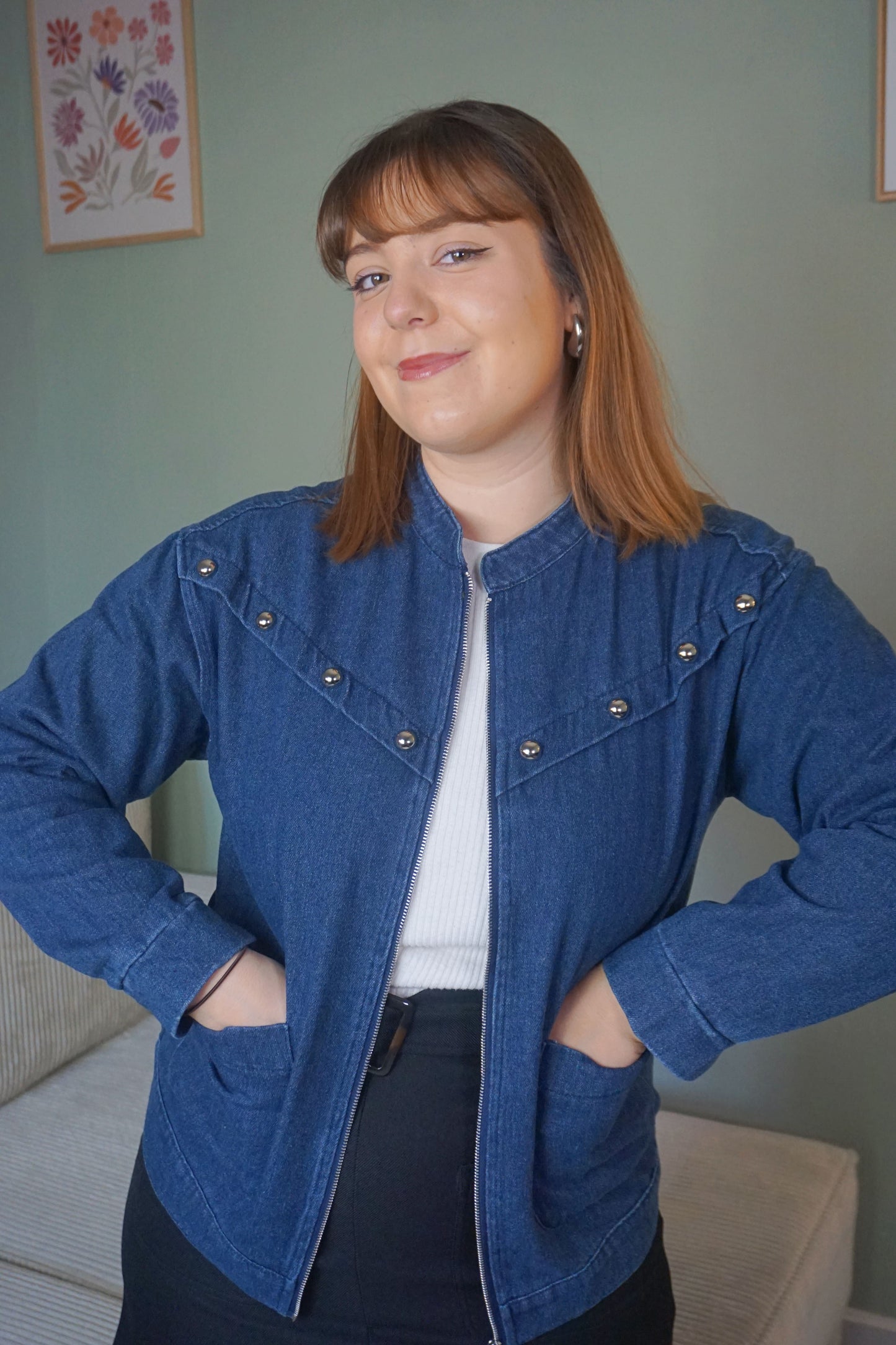 Veste en jean clous