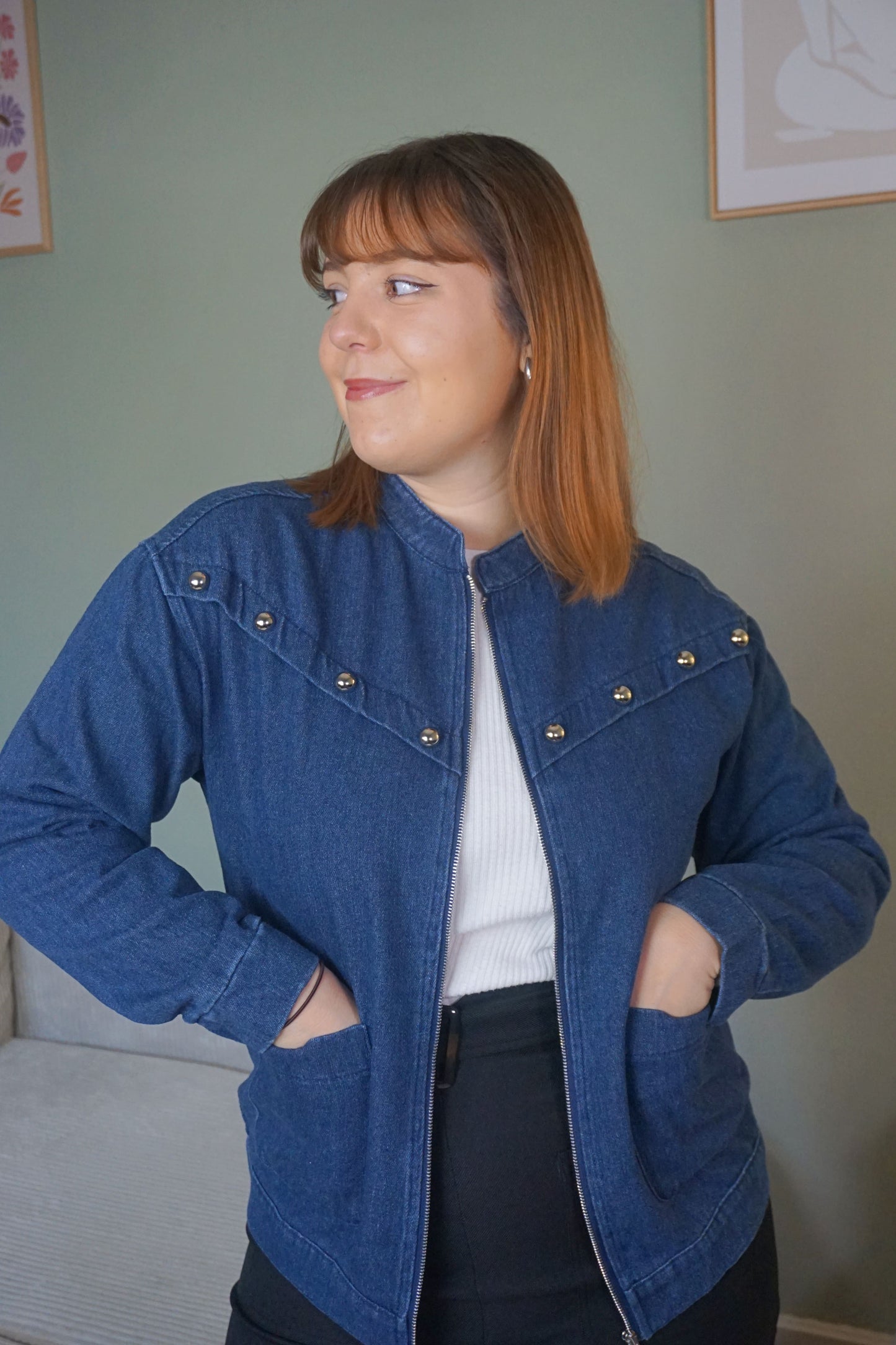 Veste en jean clous