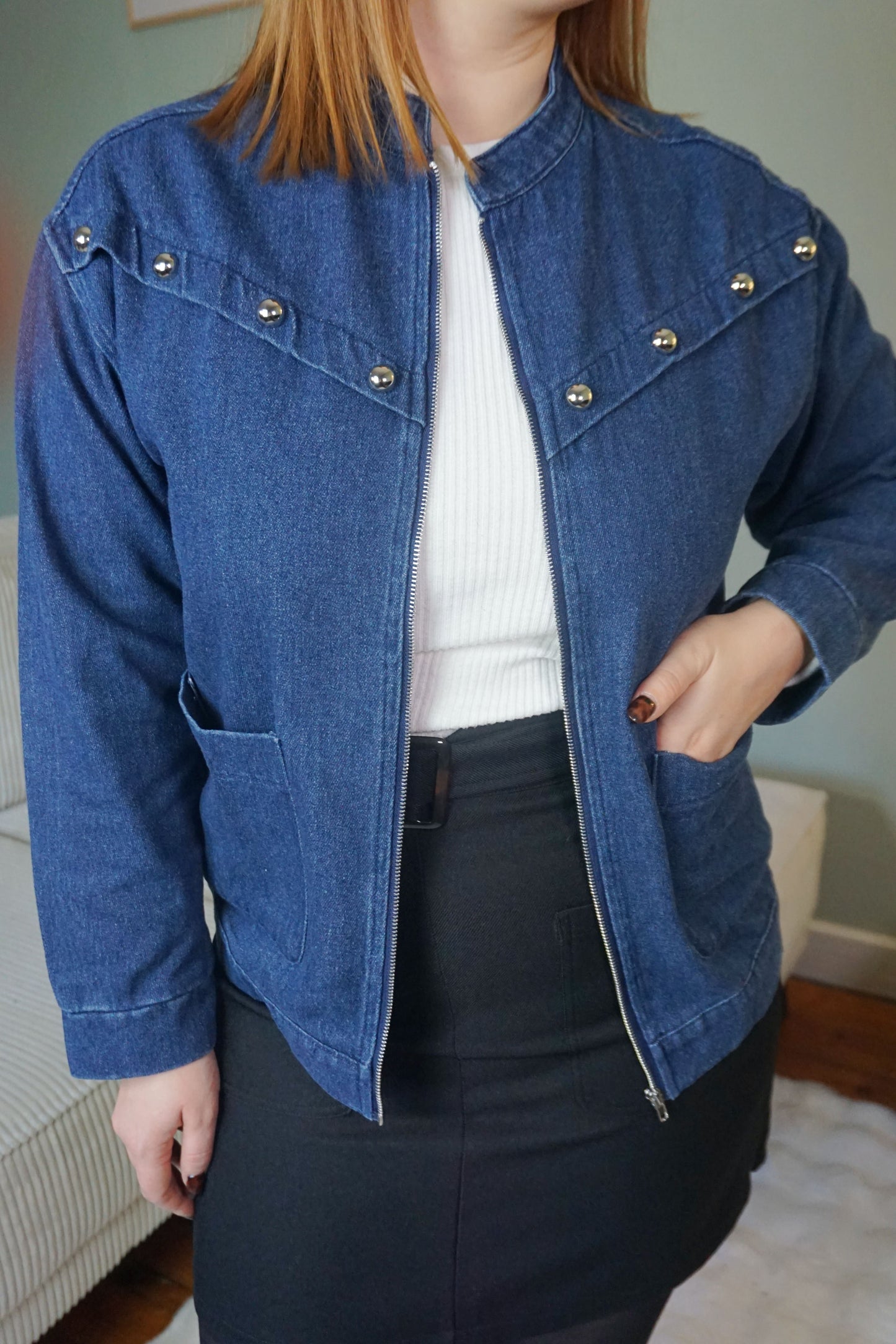 Veste en jean clous