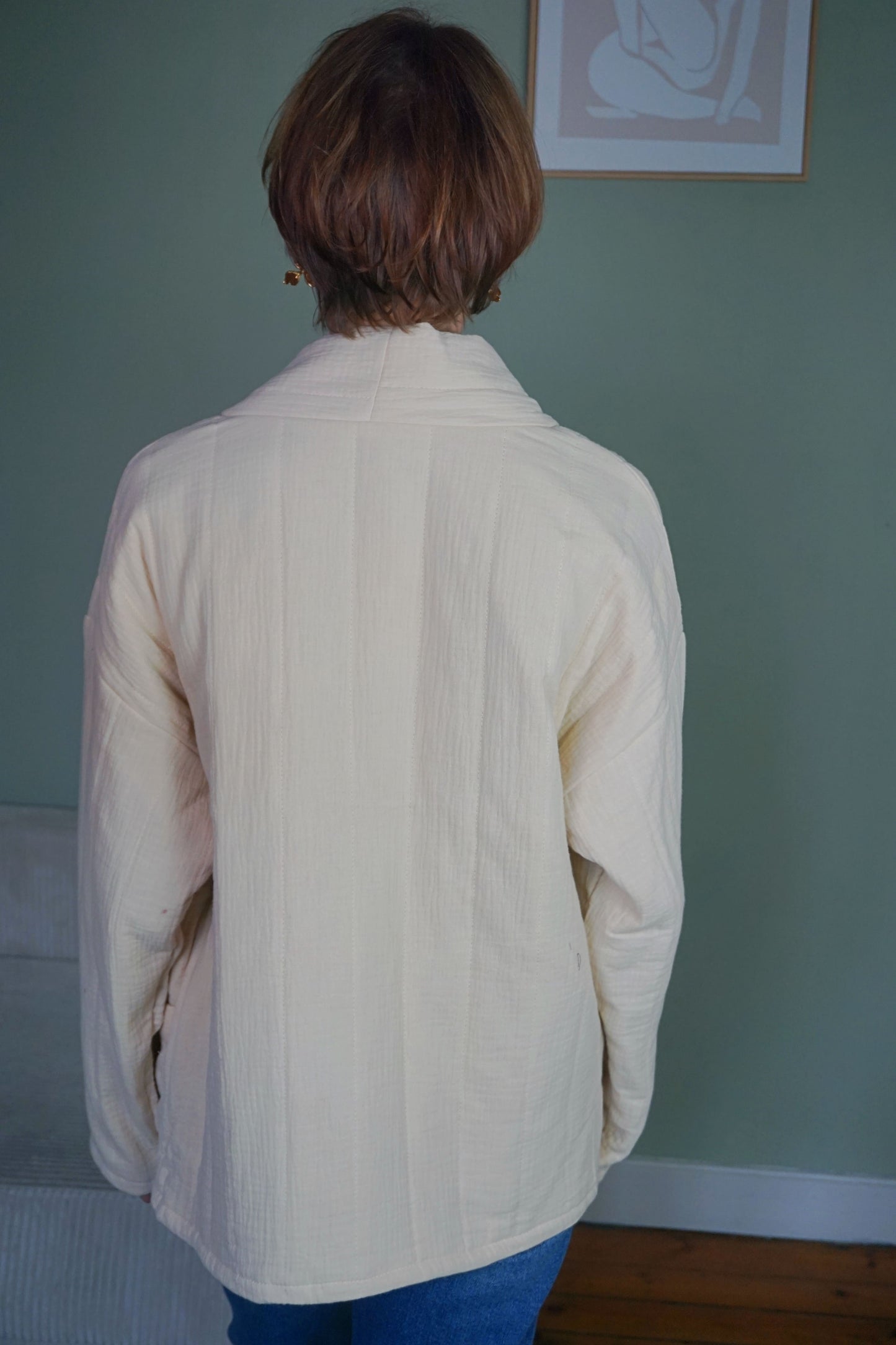 Veste matelassée crème coton