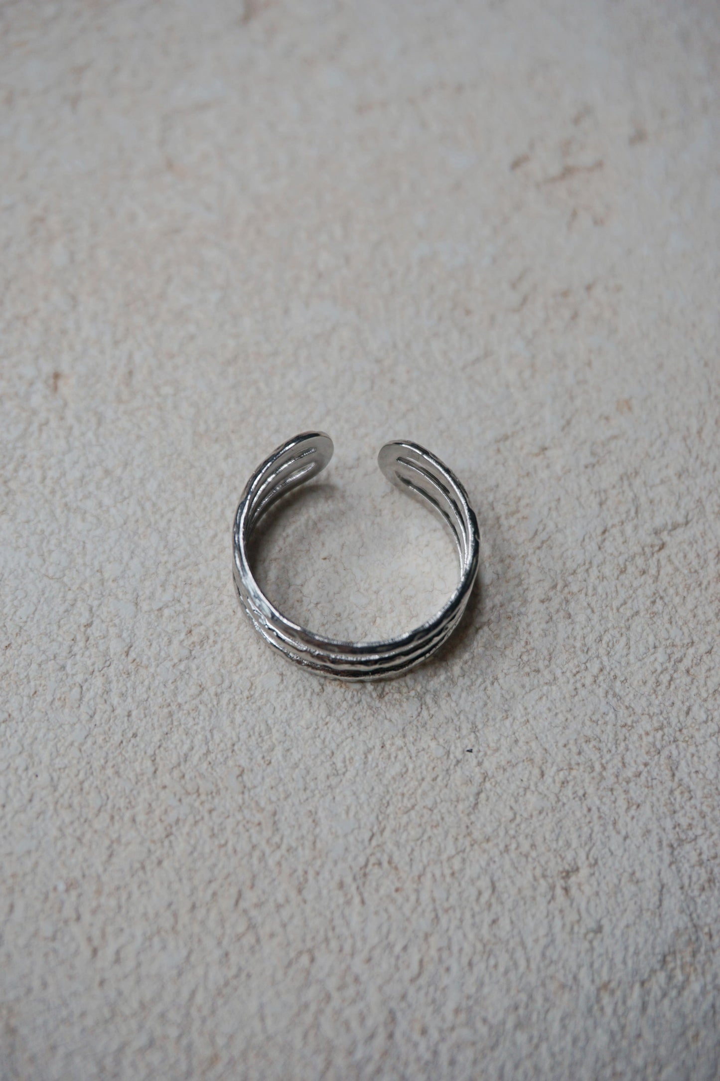 Bague argentée triple