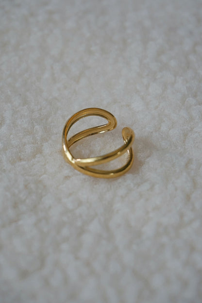 Bague dorée croisée