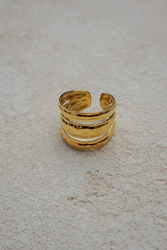 Triple gold effect ring