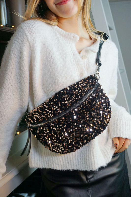 Sac Banane sequins dorés