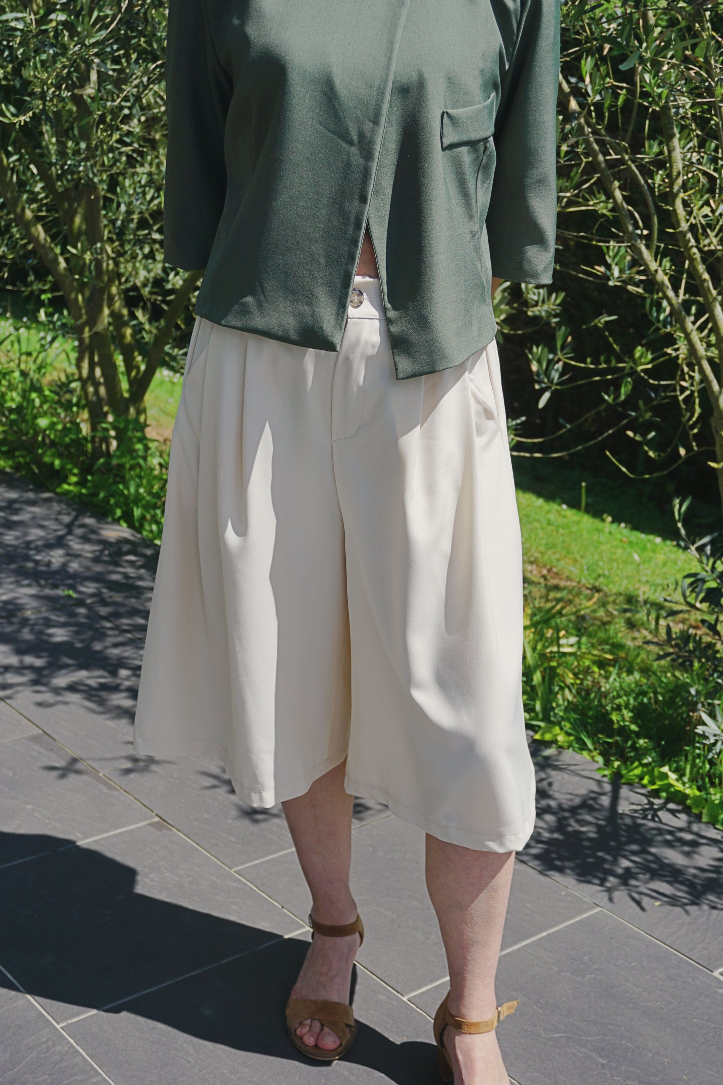 Bermuda crème tailleur