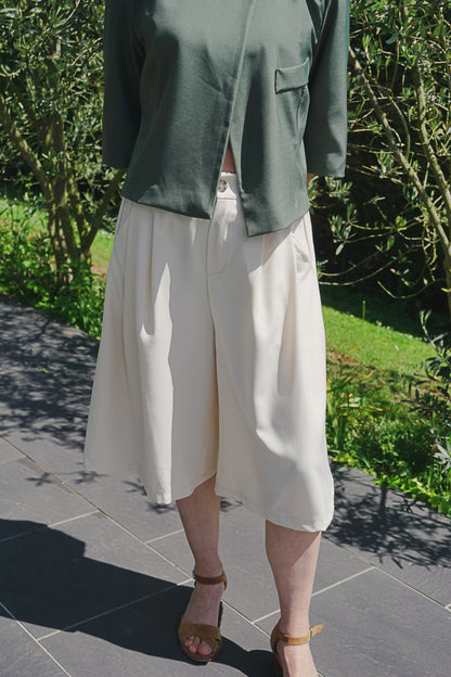 Bermuda crème tailleur