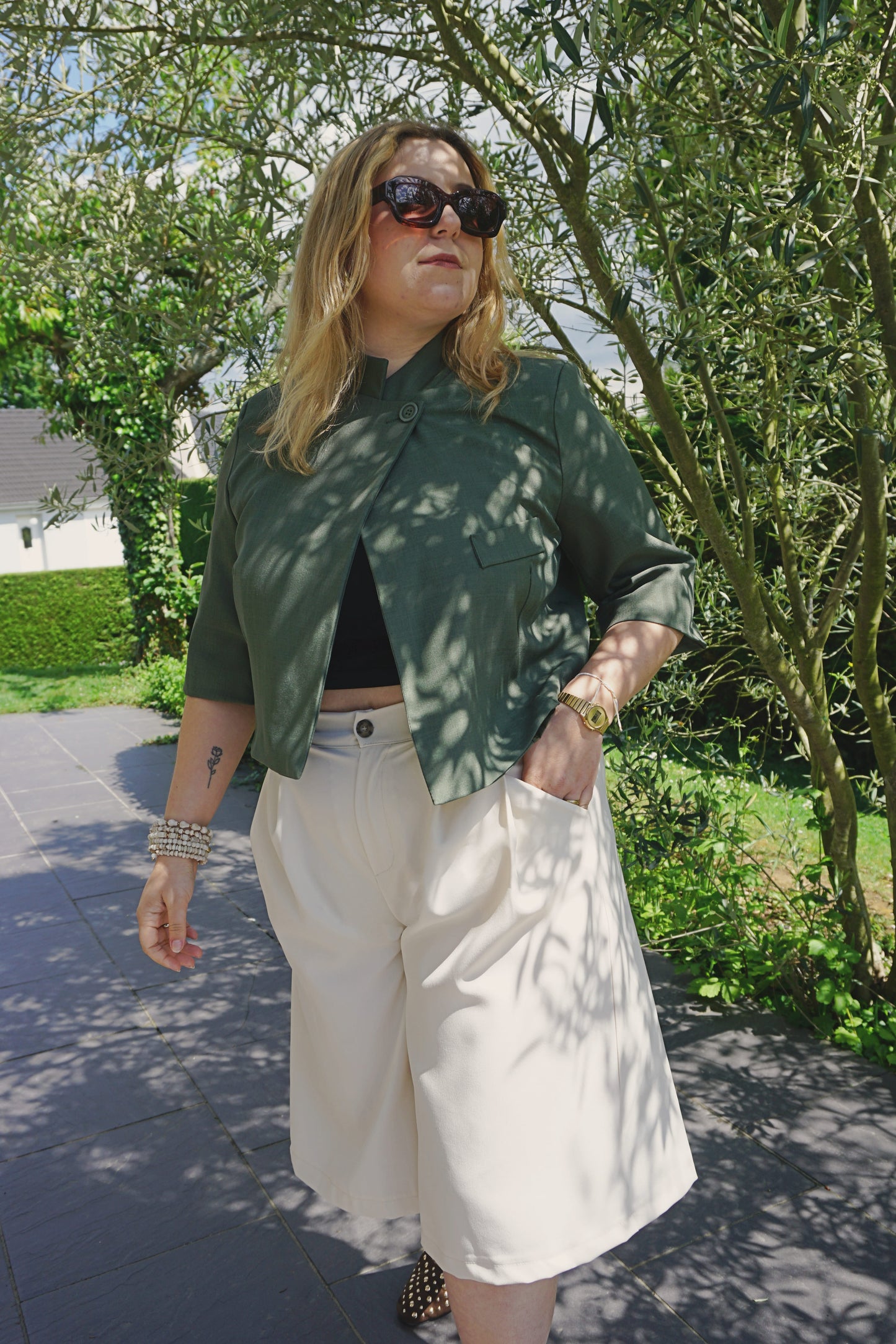 Bermuda crème tailleur