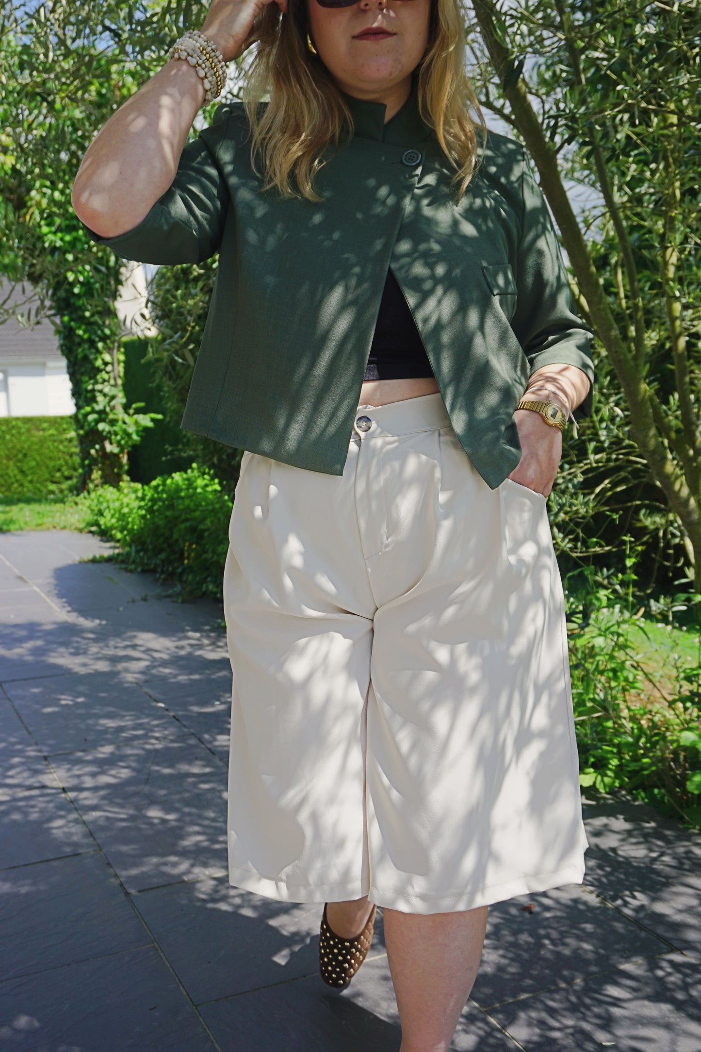 Bermuda crème tailleur