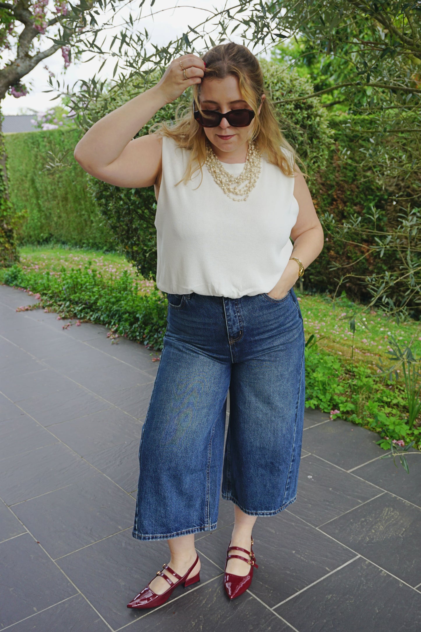 Bermuda jean bleu barrel