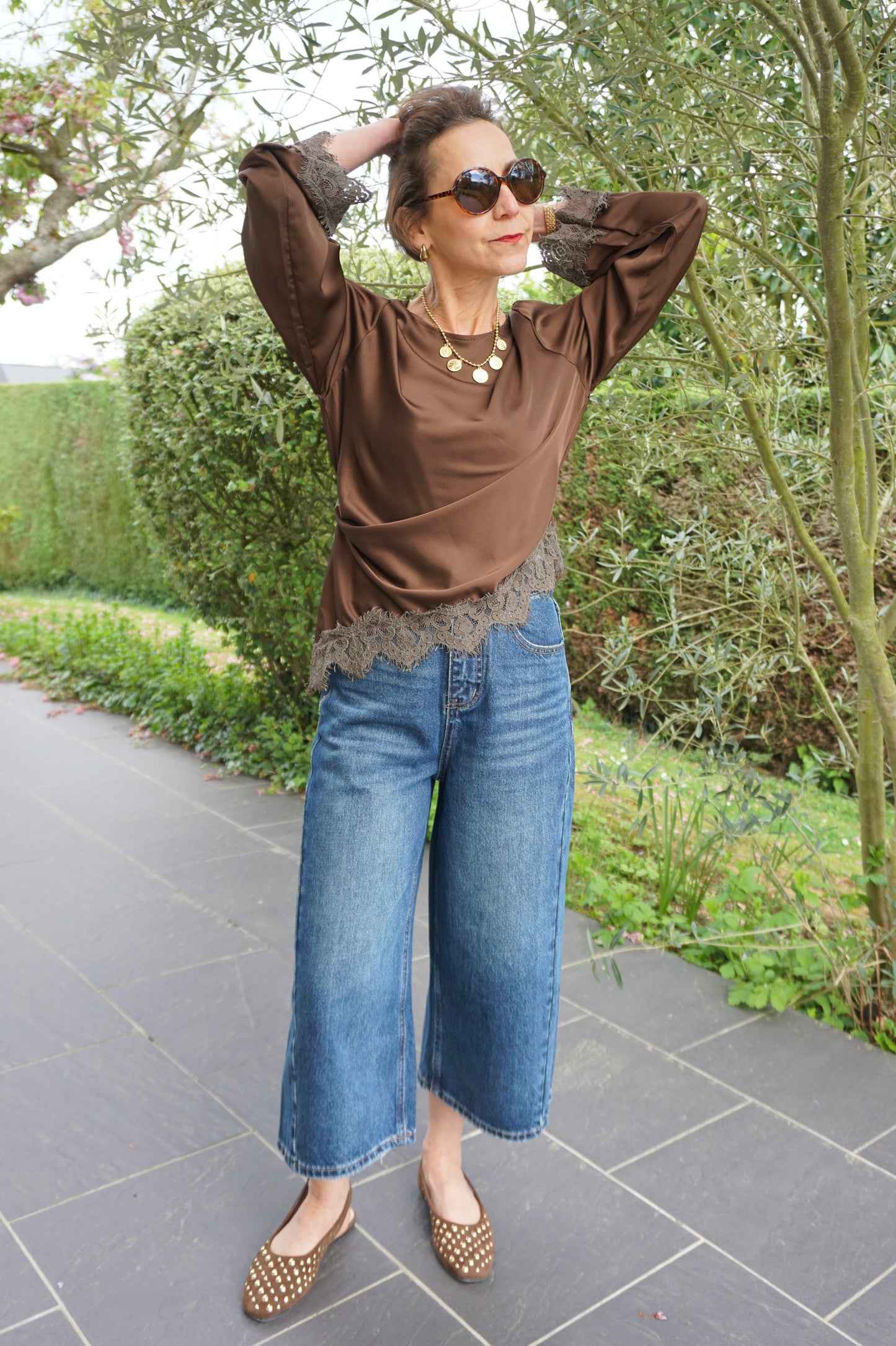 Bermuda jean bleu barrel