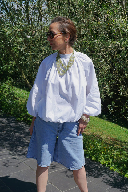 Bermuda jean bleu clair