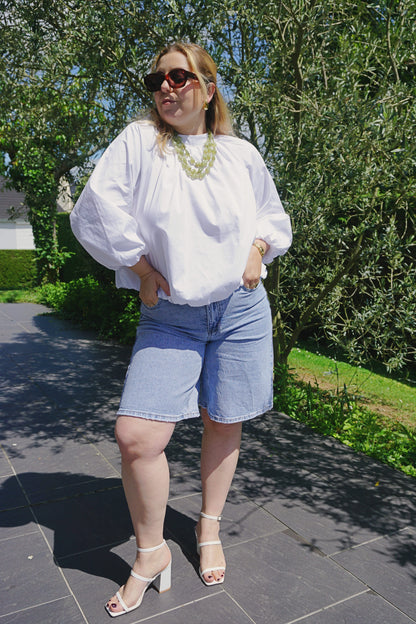 Bermuda jean bleu clair
