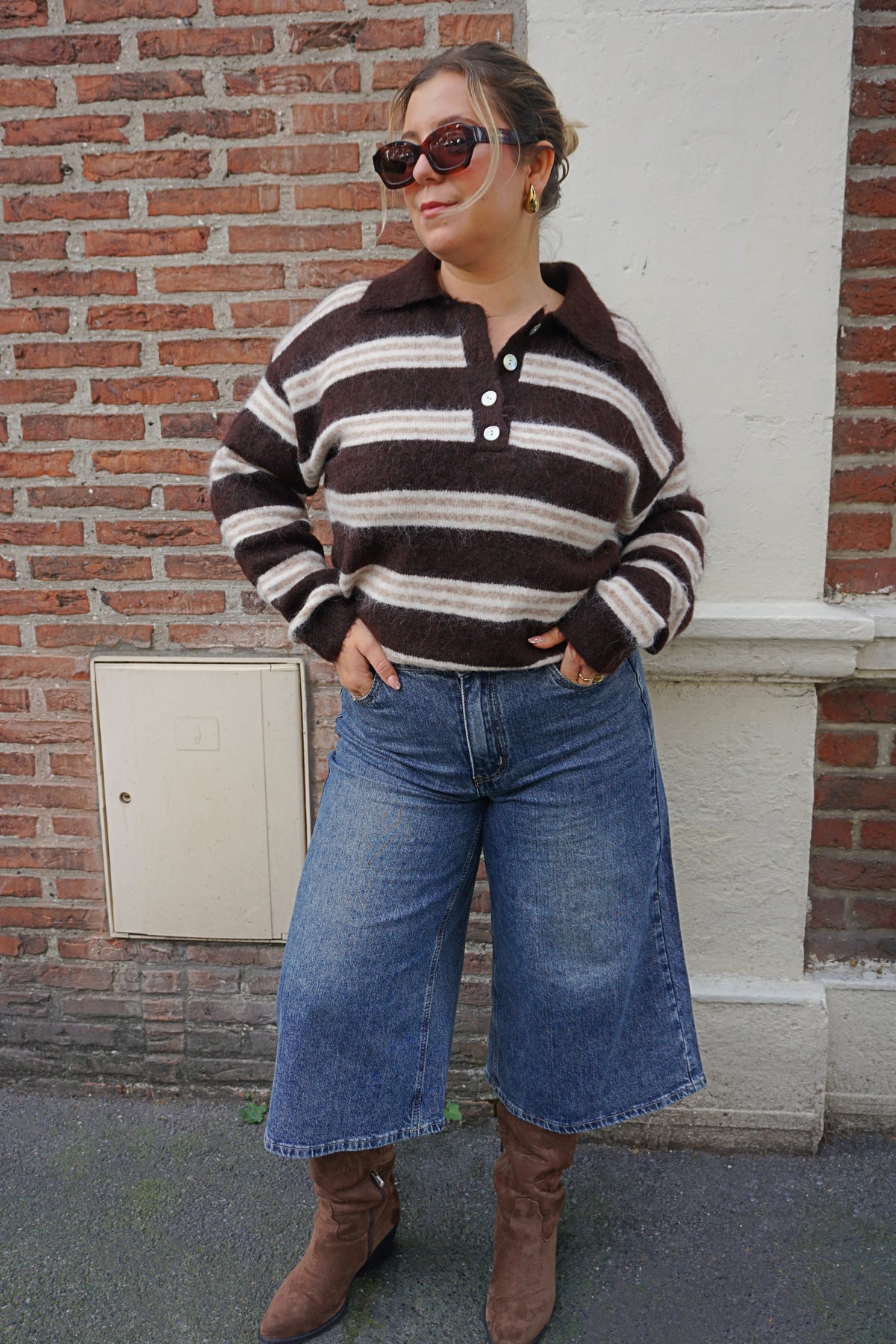 Bermuda jupe-culotte en jean