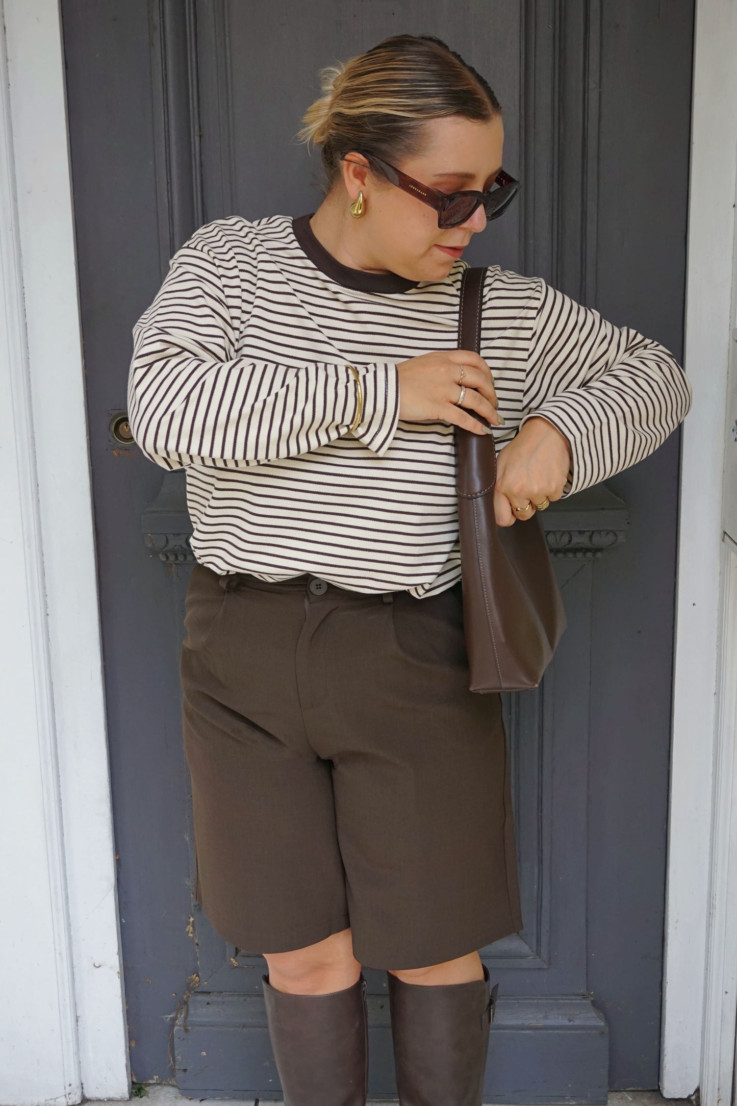 Bermuda marron tailleur