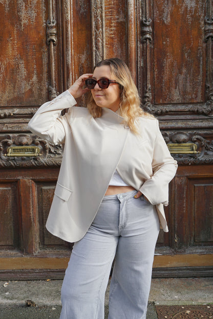 Blazer asymétrique crème