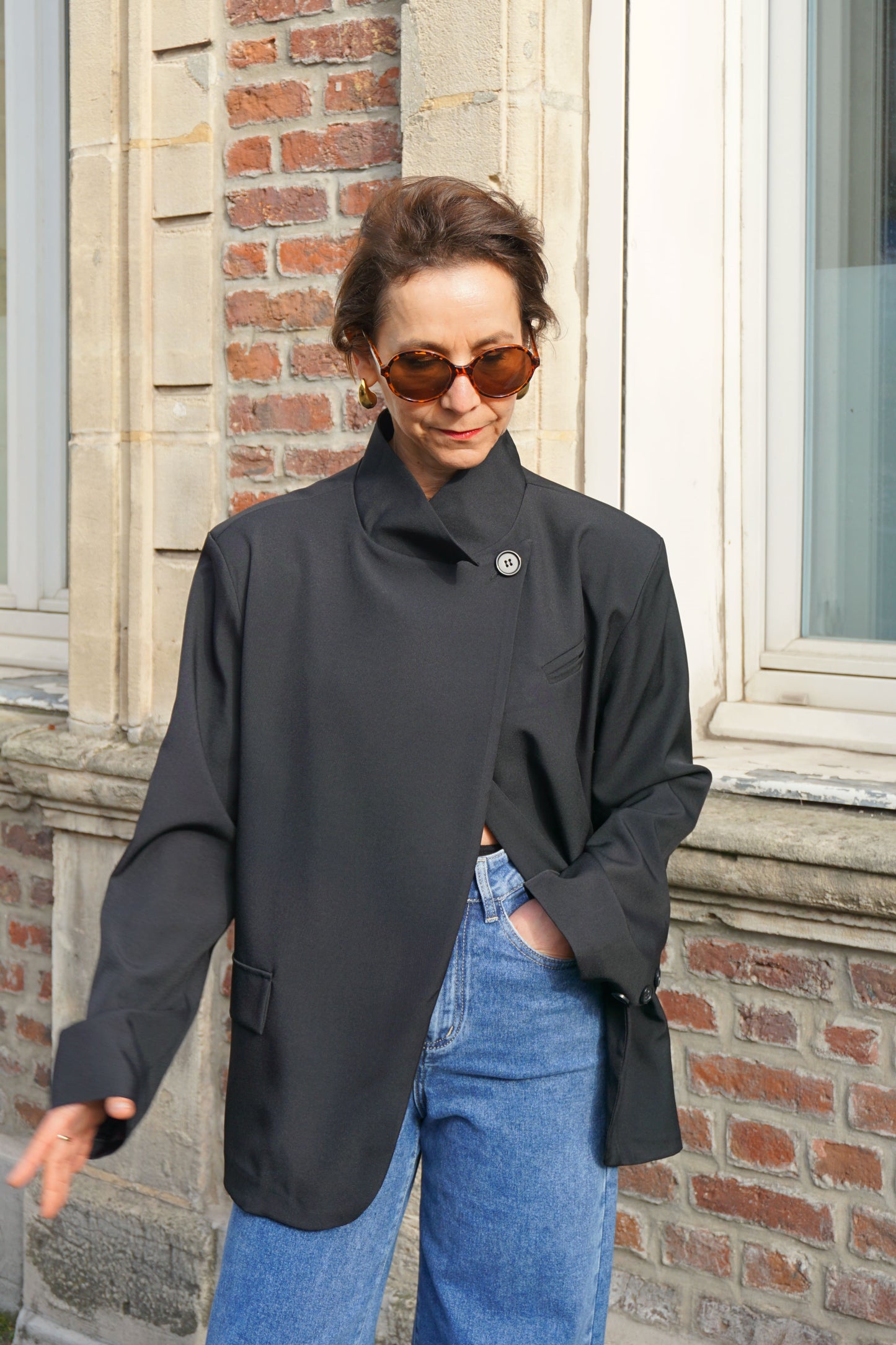 Blazer asymétrique noir