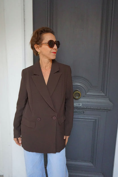 Blazer marron coupe droite