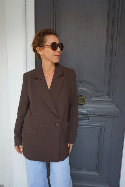 Blazer marron coupe droite