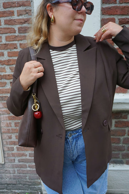 Blazer marron coupe droite