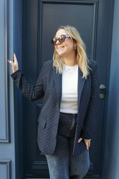 Blazer noir à strass