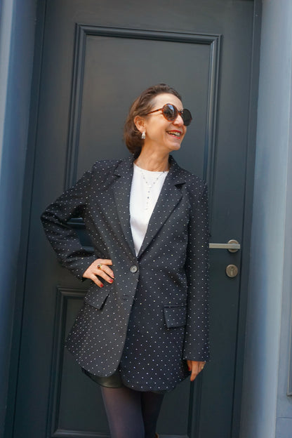 Blazer noir à strass