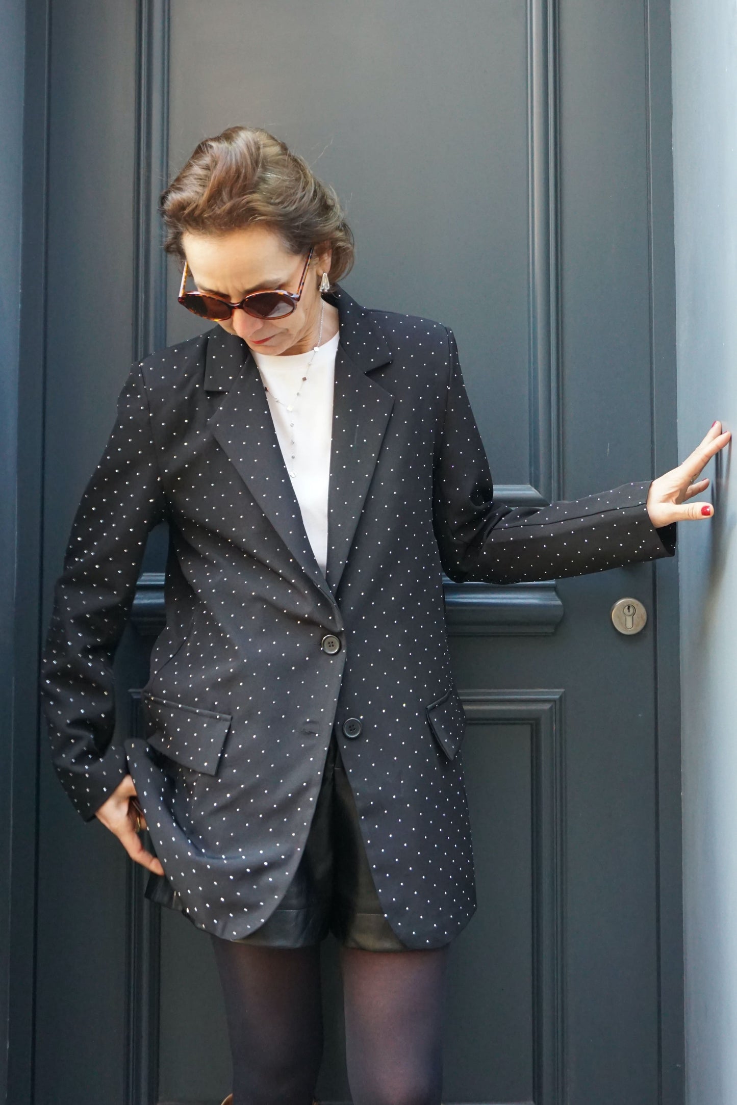 Blazer noir à strass