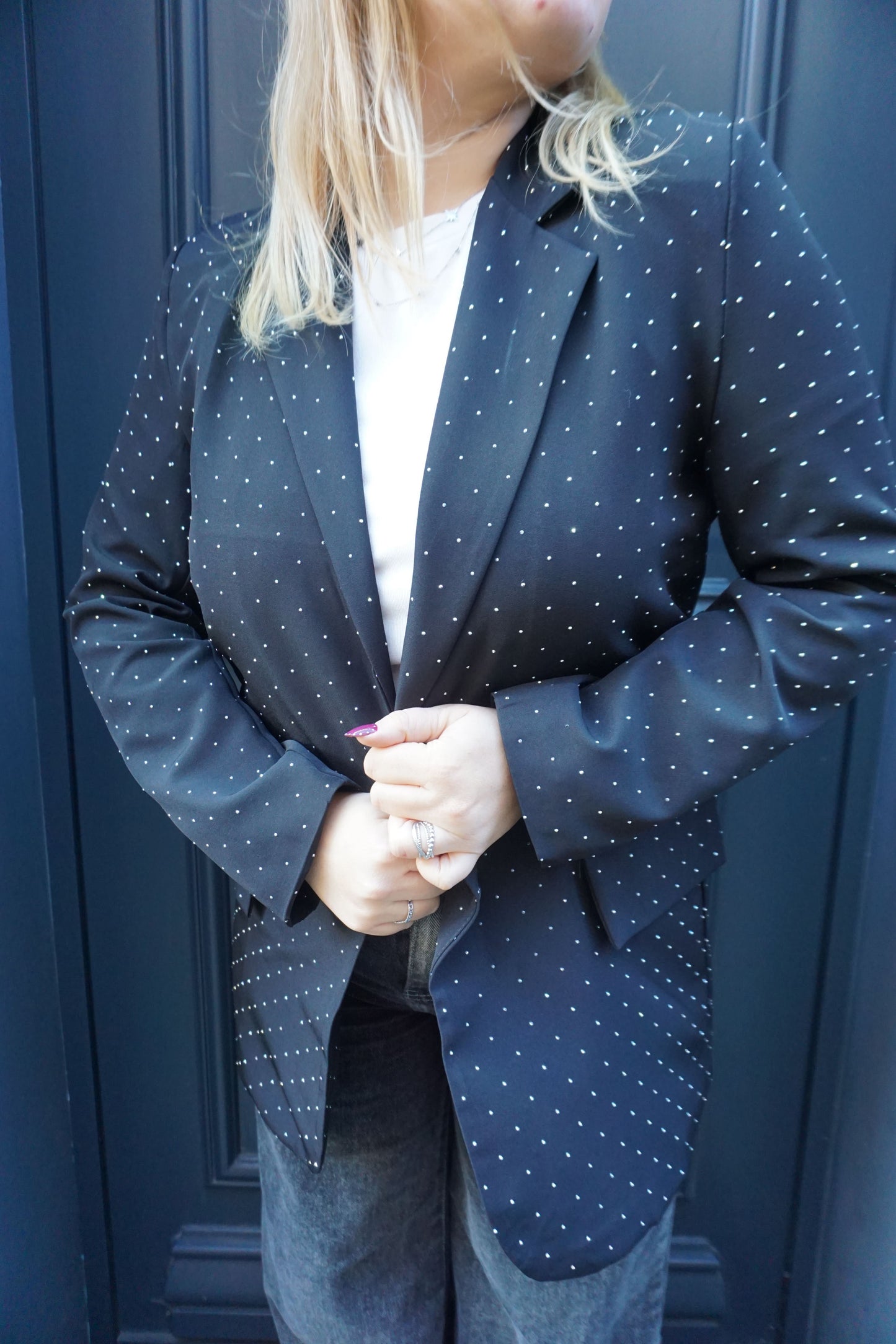 Blazer noir à strass